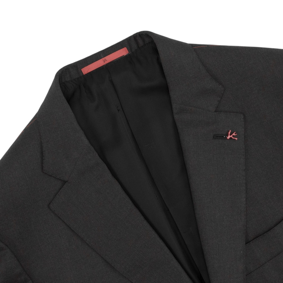 $7120 ISAIA NAPOLI "Gregorio" Dark Gray Suit Hand-Sewn Fine Wool Aquaspider