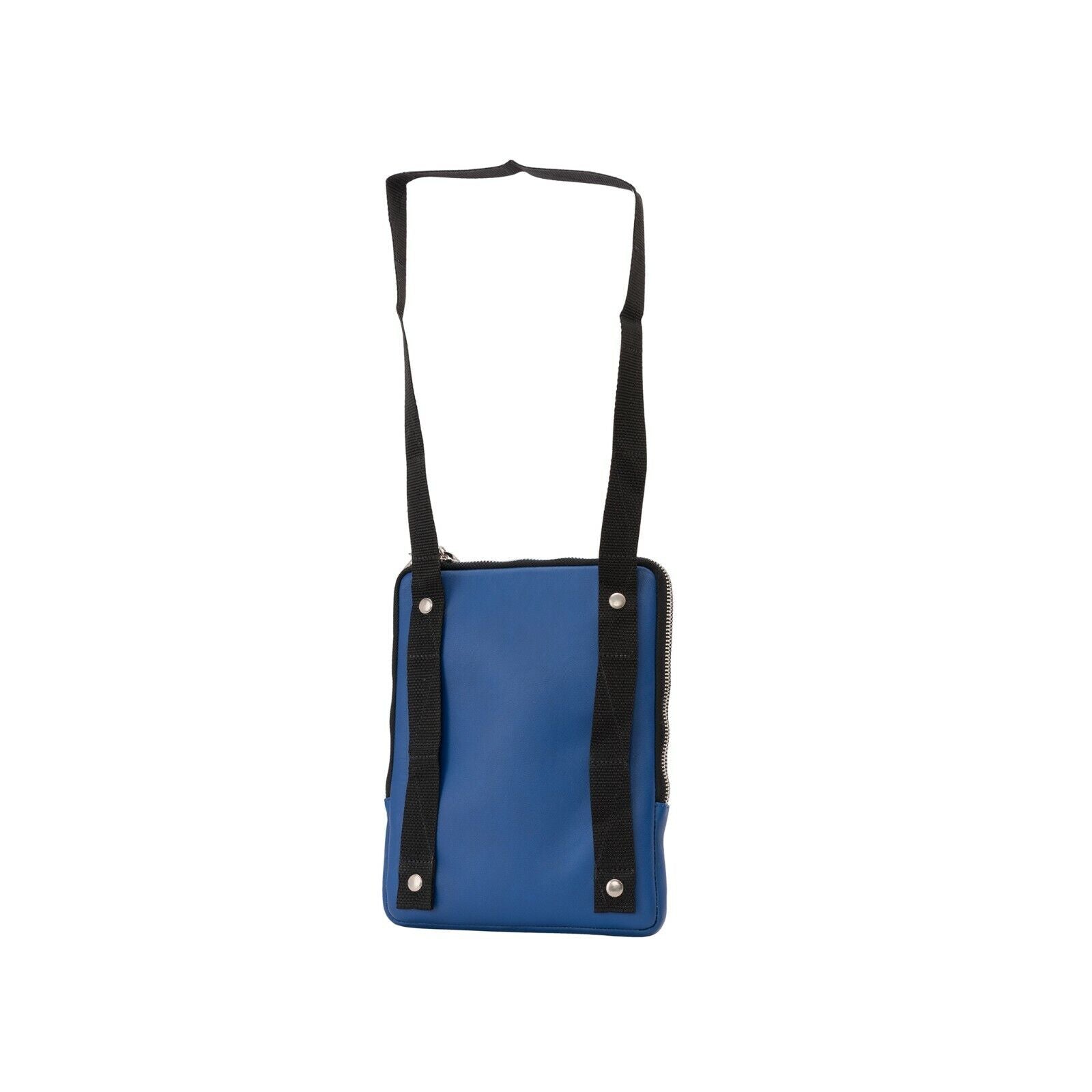 $149 Testoni Bologna Soft Calf Red / Blue Pochette + Detachable Shoulder Strap