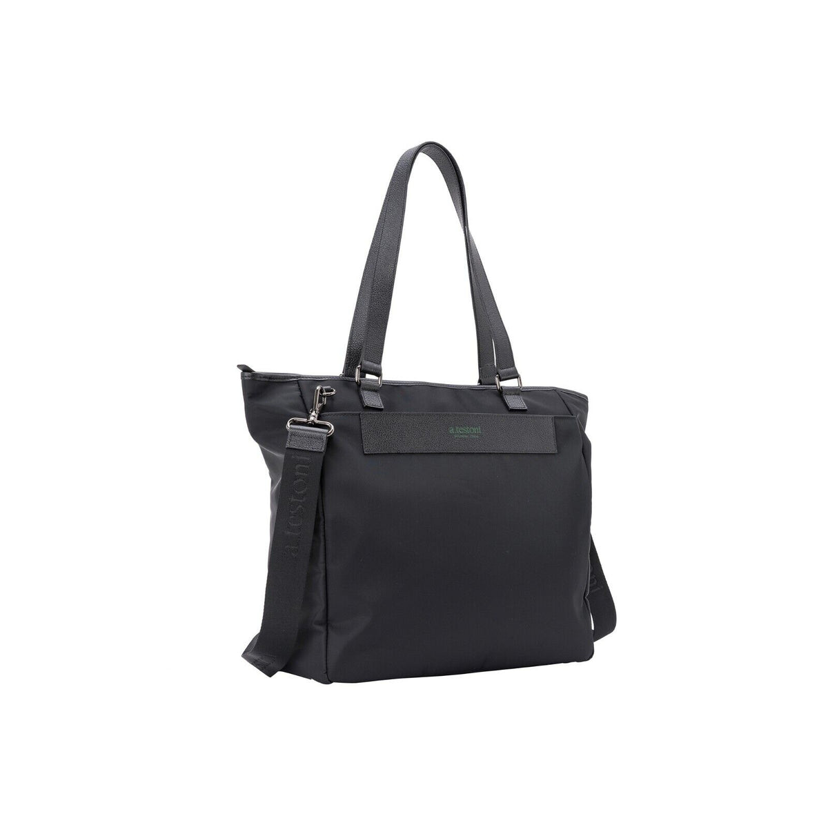 $840 Testoni Bologna Shopping Bag Work Bag Shoulder Strap Karibu Calf + Fabric