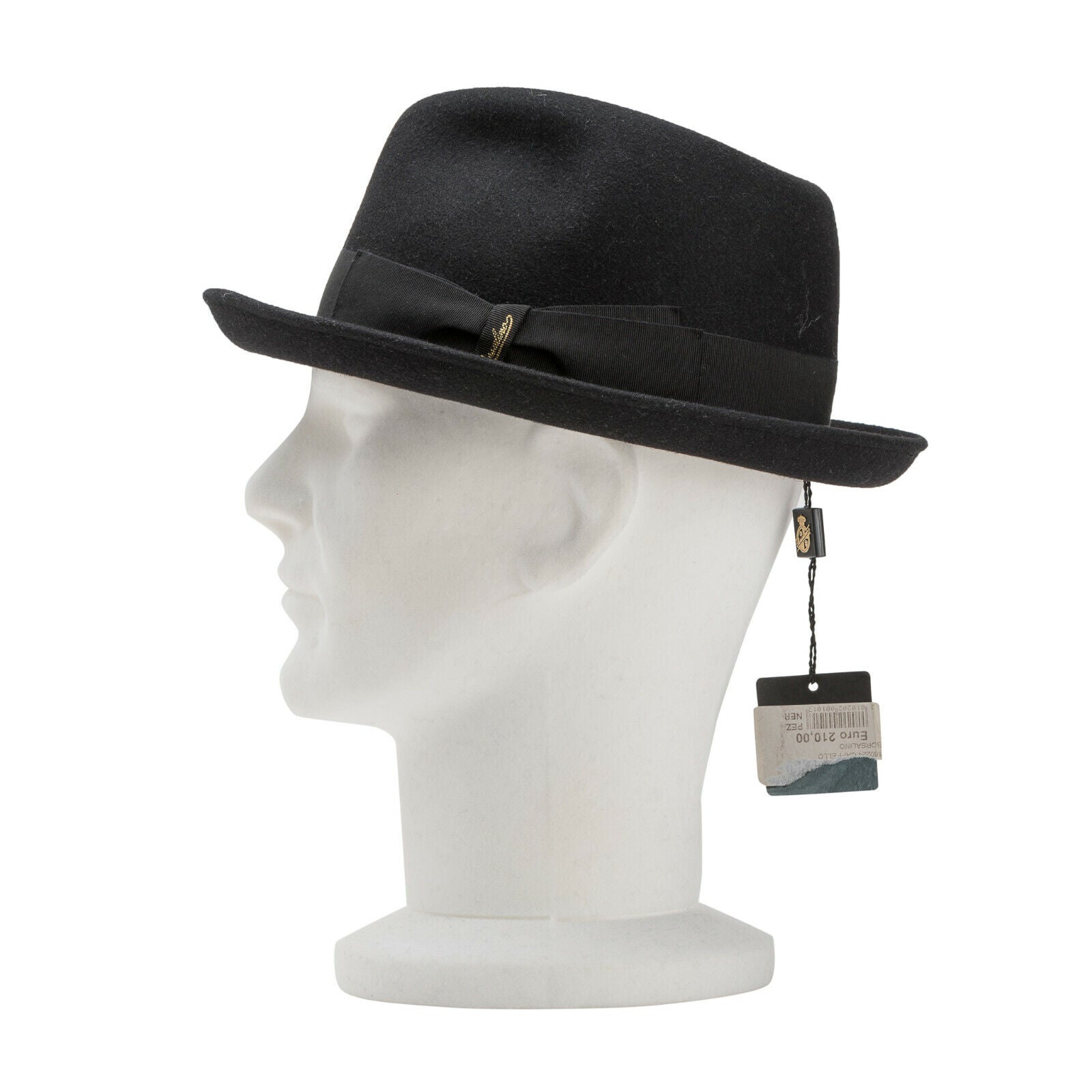 290$ BORSALINO Brushed Women's Hat Fur Felt Black Handmade in Italy Size S