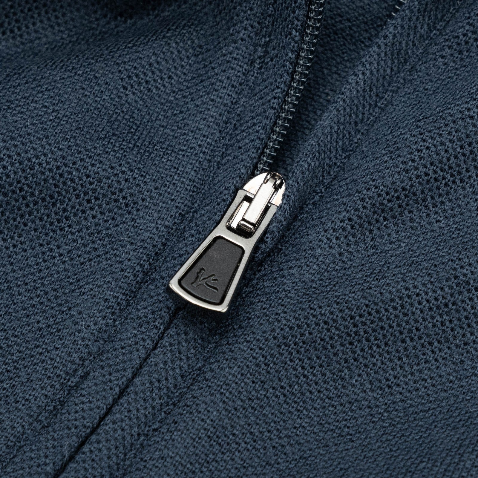 1200$ ISAIA NAPOLI " Logo" Blue Navy Polo Zip Long Sleeve Knit Wool Size M