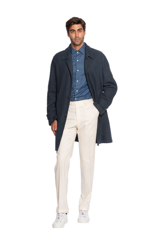 $1650 BOGLIOLI MILANO "DUSTER" Blue Coat Wool Knit 38 US / 48 EU