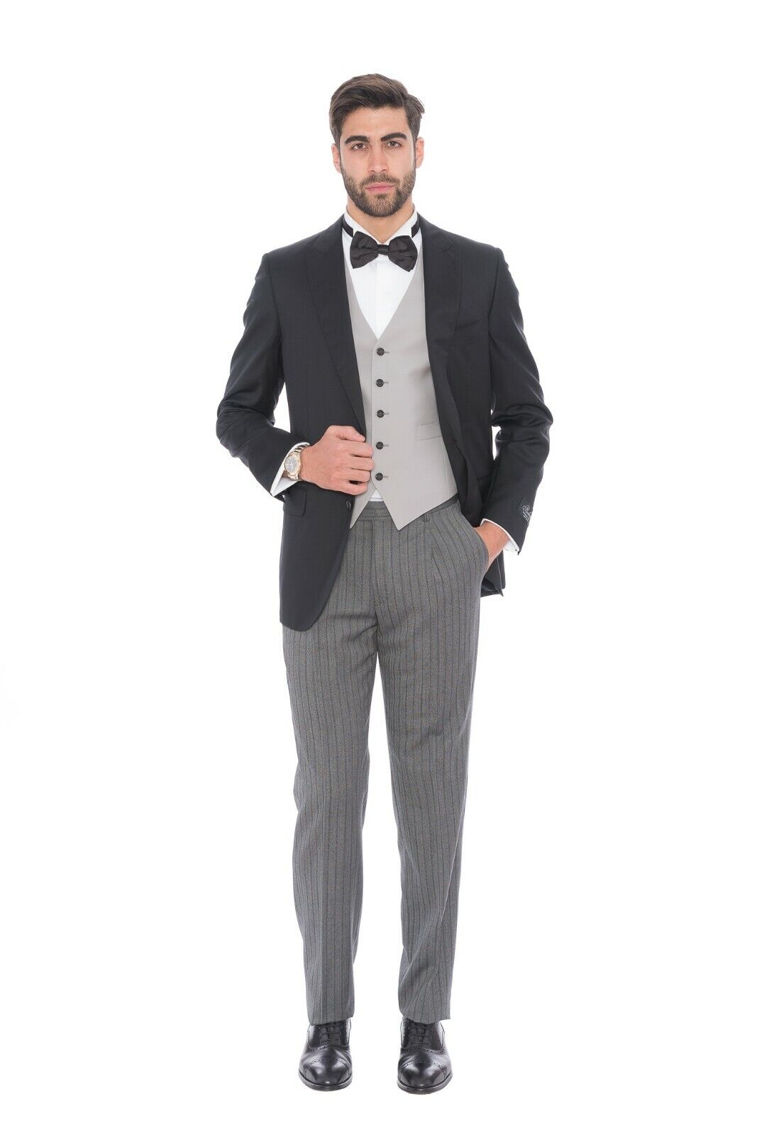 BELVEST Fine Wool Super 150's Black Formal 3 Pieces Suit 40 US / 50 EU 7R