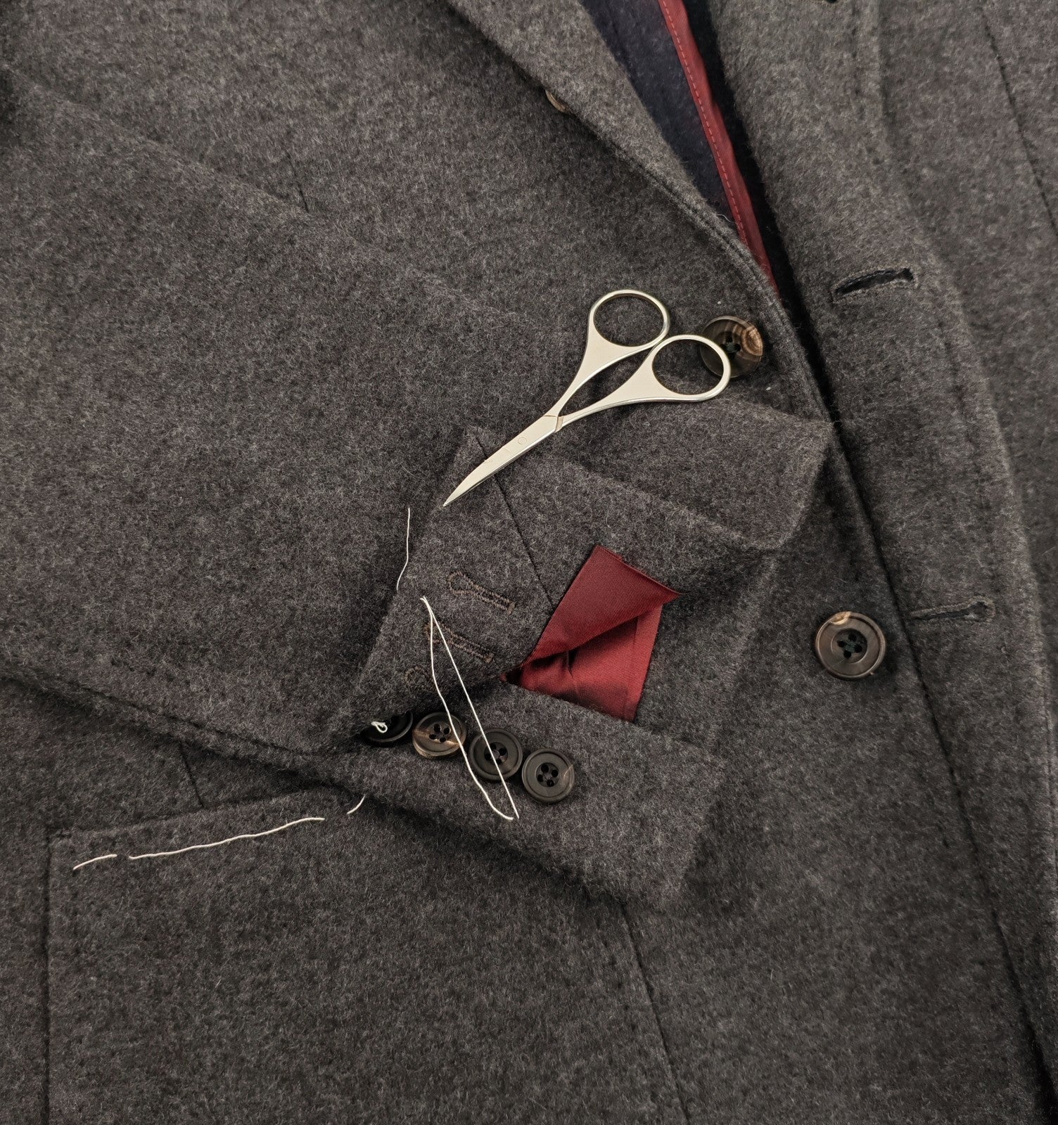 $2600 RUBINACCI NAPOLI Gray Unlined Jacket Blazer 100% Cashmere Made in Napoli