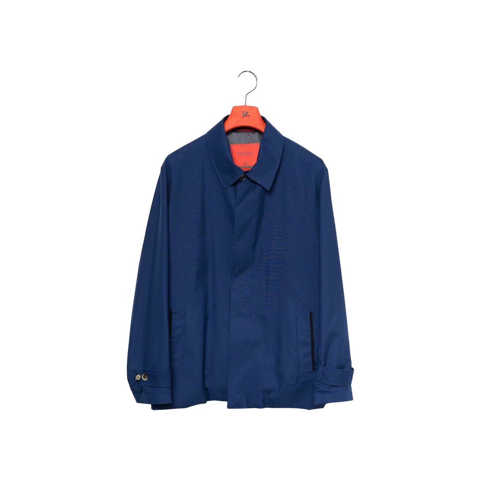 $3200 ISAIA "San Gennaro" Blue Techno Cashmere Jacket Trench Coat 48 US / 58 EU