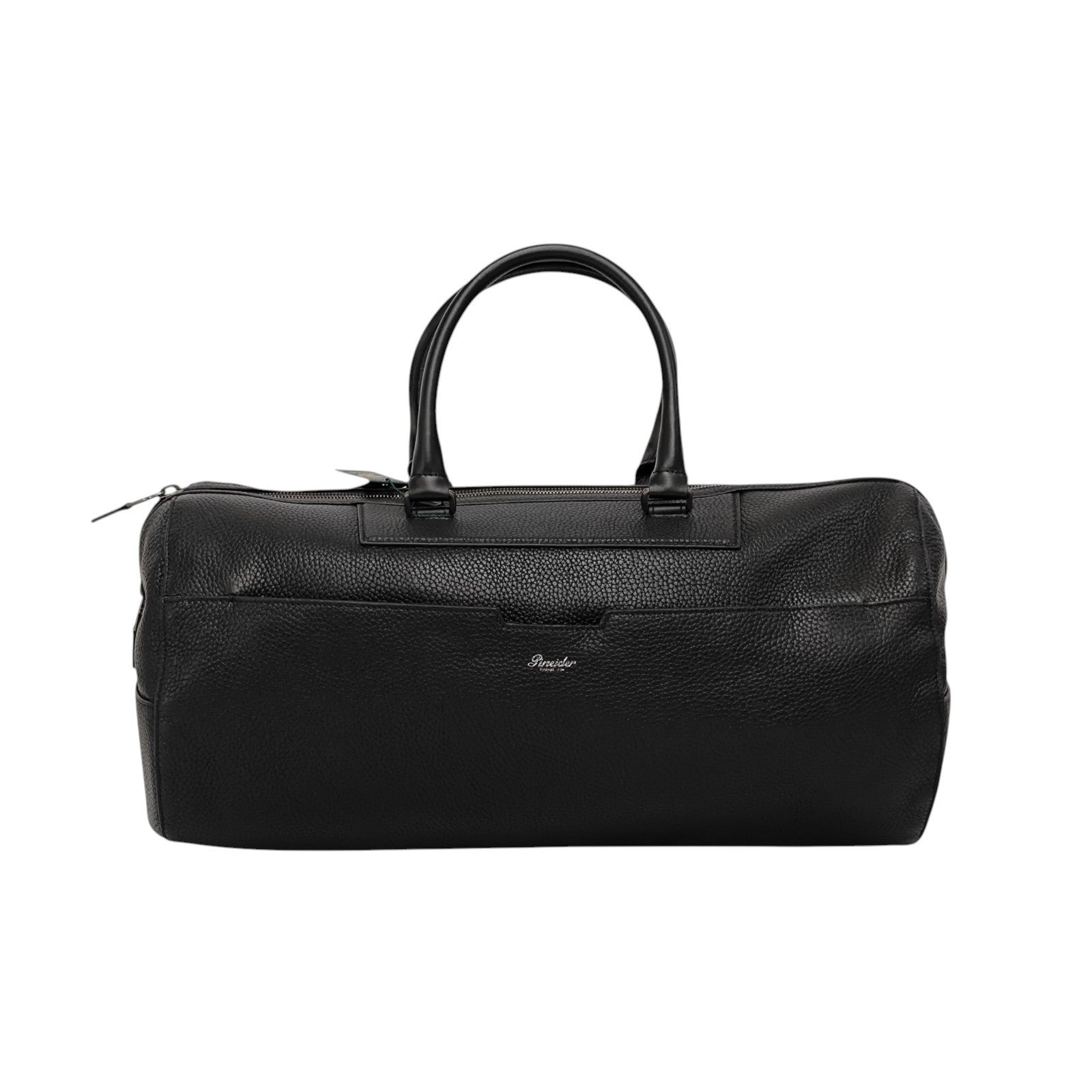1950$ PINEIDER FIRENZE "Bottolato" Grain Calf Shoulder Travel Duffle Bag Black