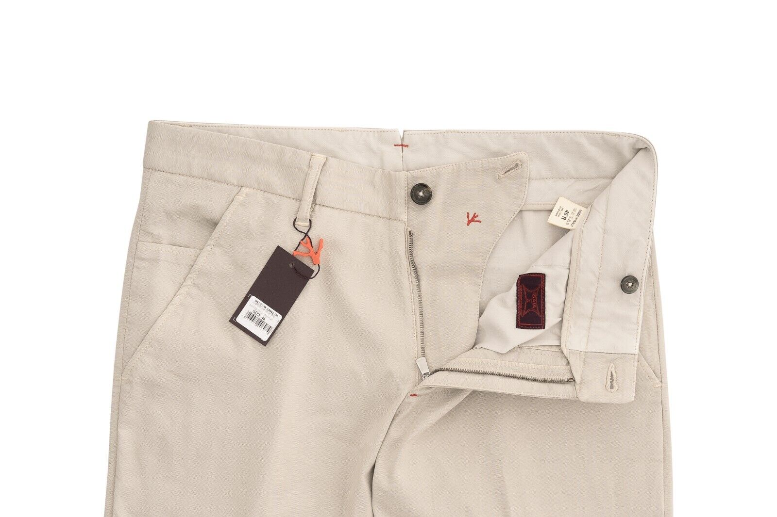 850$ ISAIA NAPOLI Beige 5 Pockets Chino Sport Pant Cotton