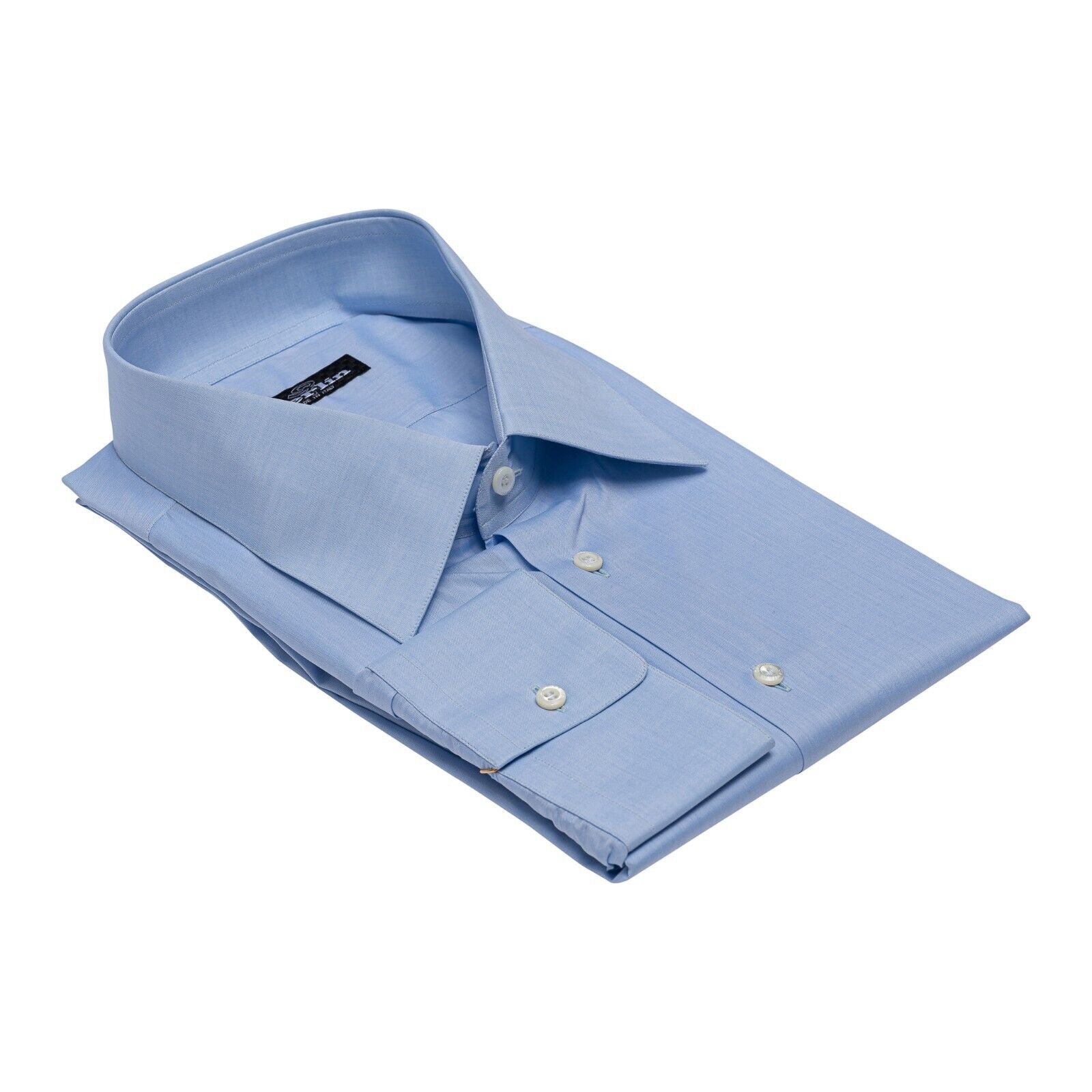 690$ LUXURY GERLIN Shirt Blue Solid T.MASON Cotton 18 - 46 1T BIJAN