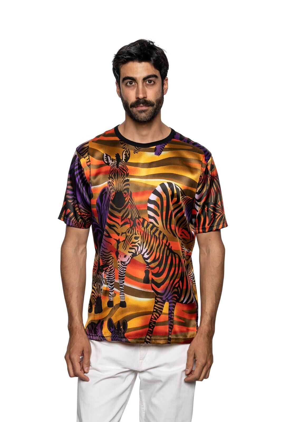 750$ LUXURY FABIO CAVIGLIA T-Shirt "SAVANNAH" 100% Silk COMO STRETCH Size L