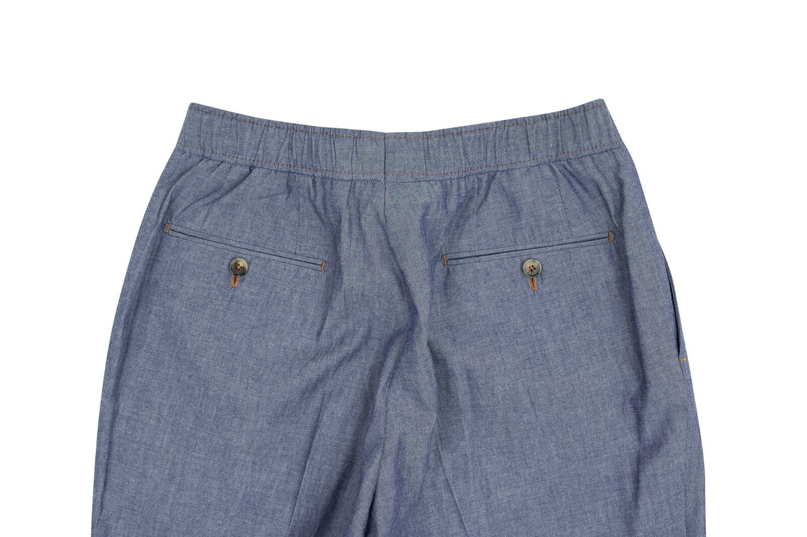 850$ ISAIA NAPOLI Blue Indigo Elastic Waist Trousers Pant Cotton 34 US / 50 EU