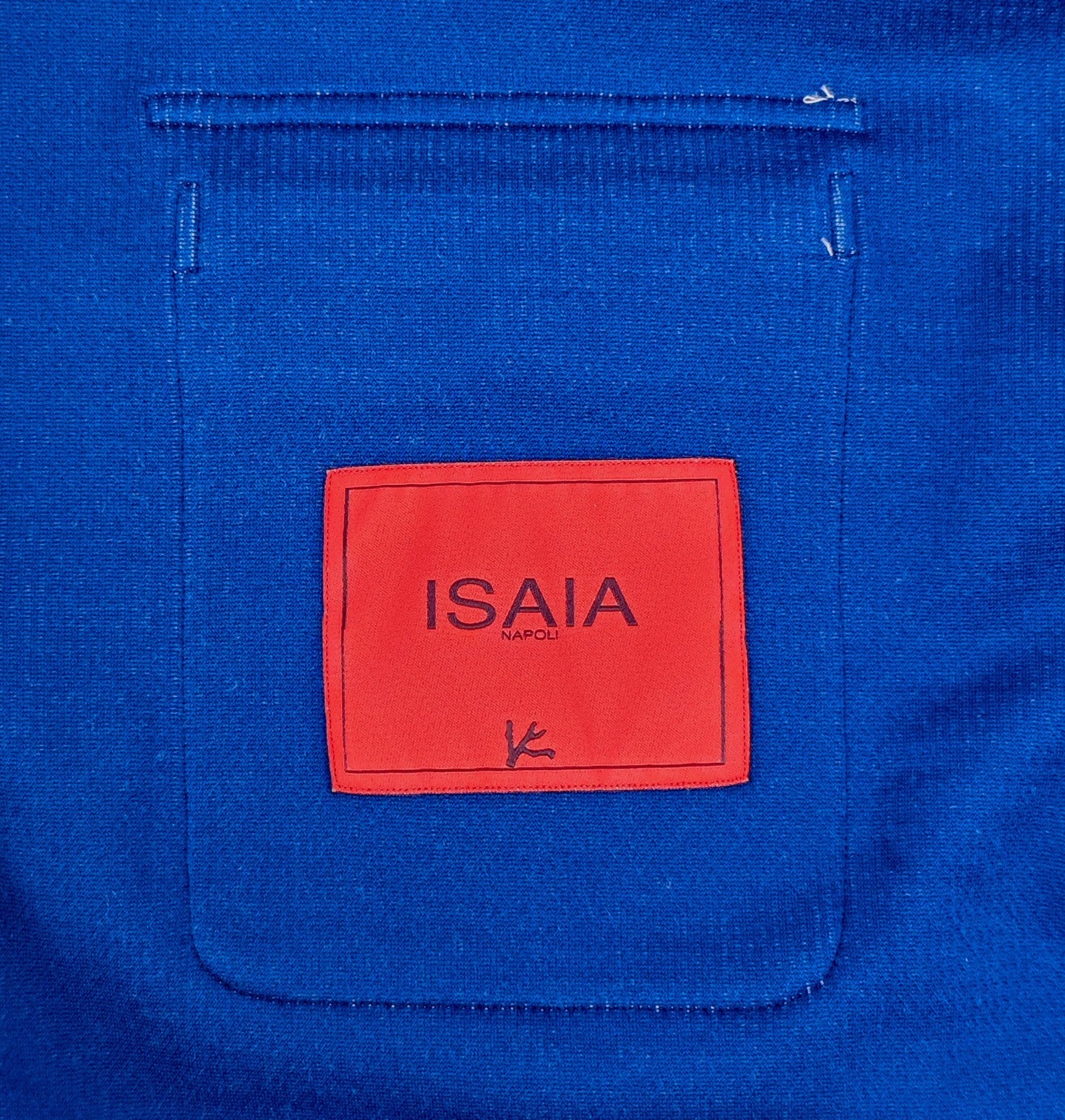 $1550 ISAIA NAPOLI Blue / White Hand-Sewn Overshirt Jacket Cotton - Wool