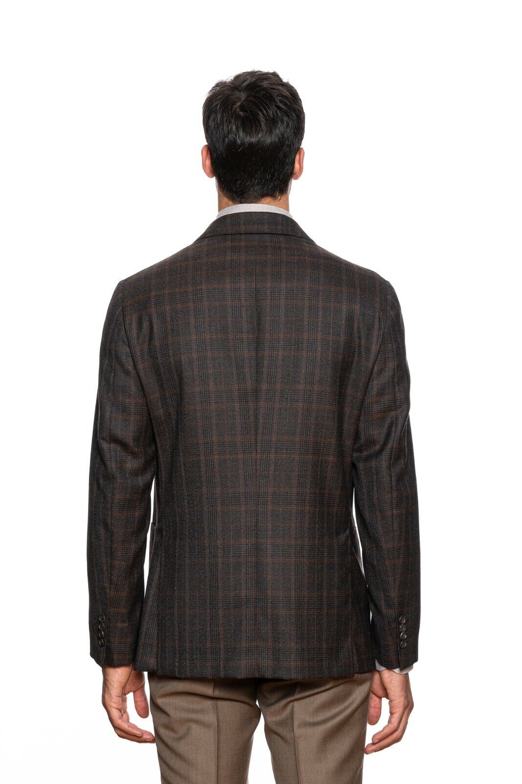 $2290 BELVEST Dark Brown Check Wool Jacket 44 US / 54 EU Drop 7R F/W 2018