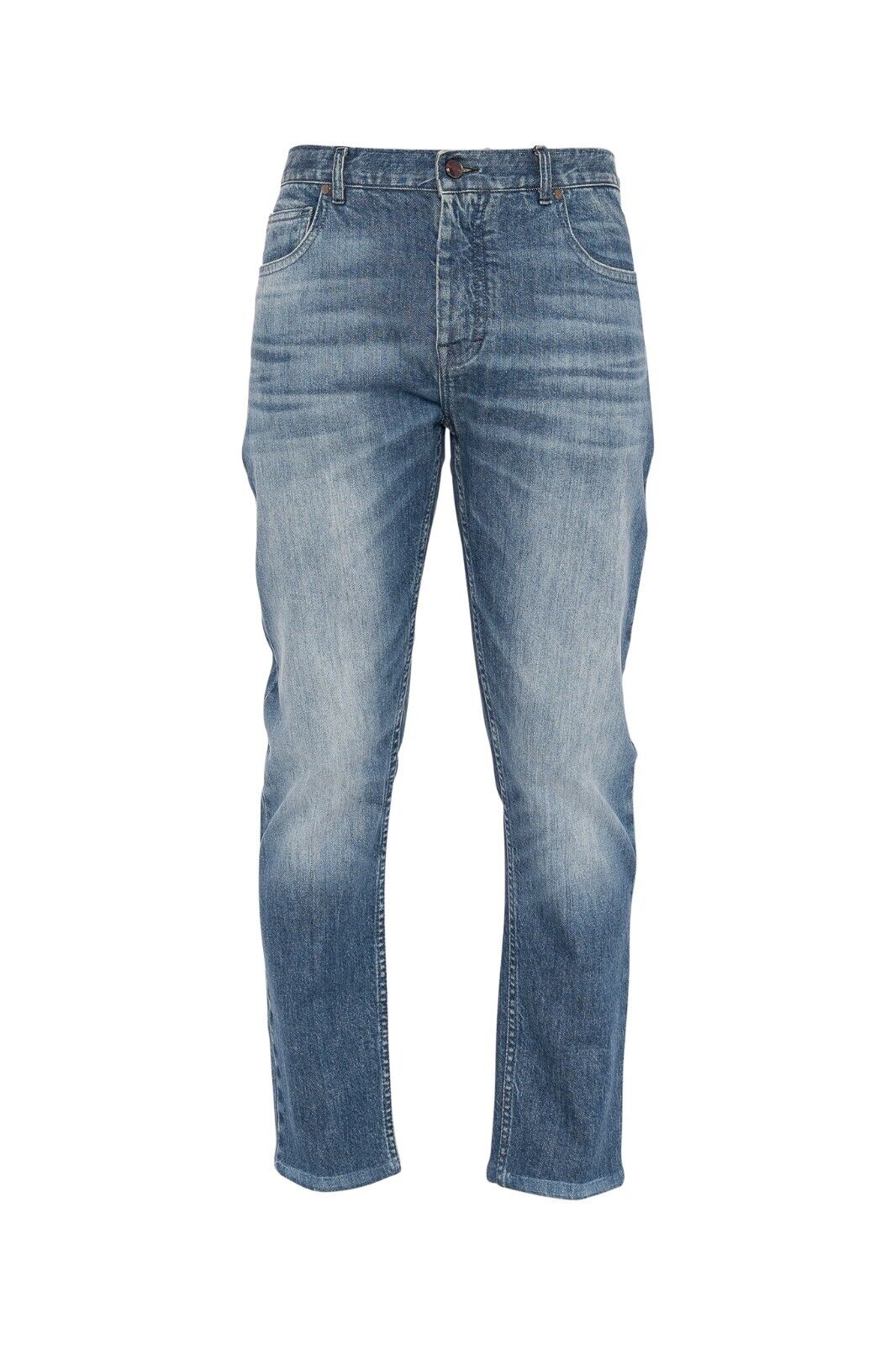 690$ ISAIA NAPOLI Blue Denim Jeans Trousers Pant Cotton 34 US / 50 EU Slim Fit