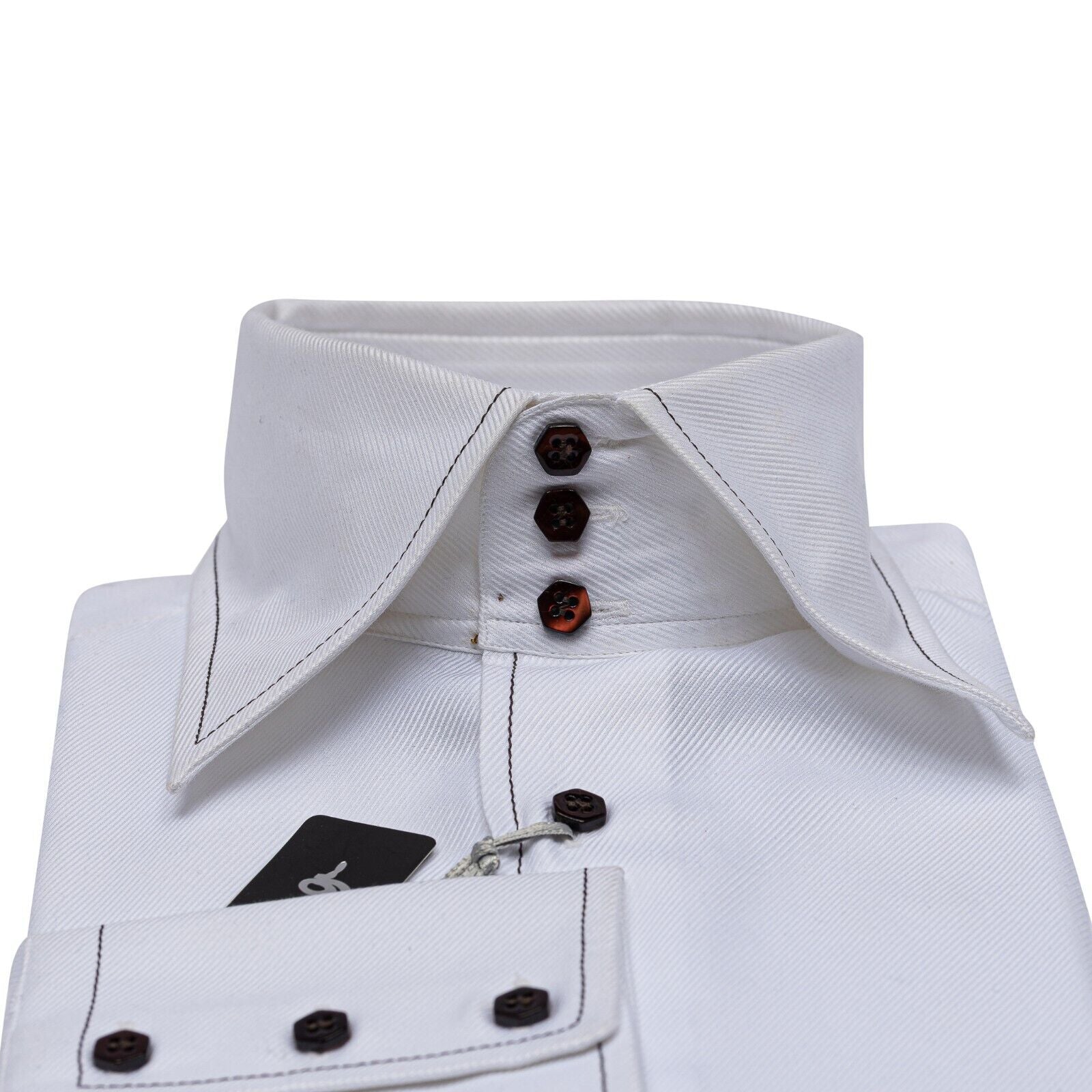 690$ LUXURY GERLIN Shirt White ALUMO Twill Cotton 16 - 41 3AR BIJAN