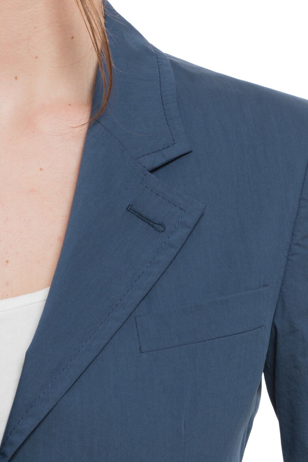 BELVEST Blue Cotton Woman Martingale Jacket Lined in Silk 42 IT / 6 US / 38 FR