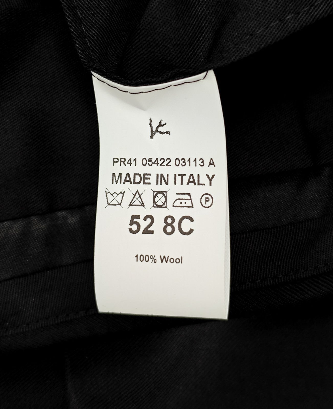 1750$ ISAIA "Sanità" Black Hand-Sewn Tapered Dress Pant Wool 36 US / 52 EU 8C