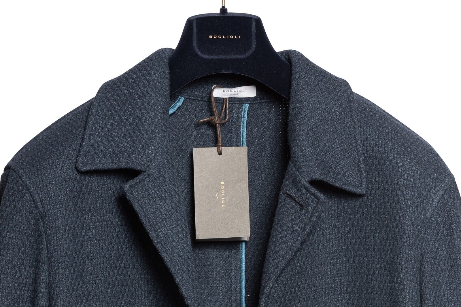 $1650 BOGLIOLI MILANO "DUSTER" Blue Coat Wool Knit 38 US / 48 EU