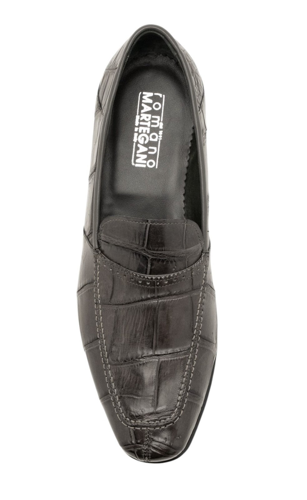 4500$ MARTEGANI 1891 Loafer Shoes 100% ALLIGATOR Gray 7.5 UK / 8.5 US / 41.5 IT