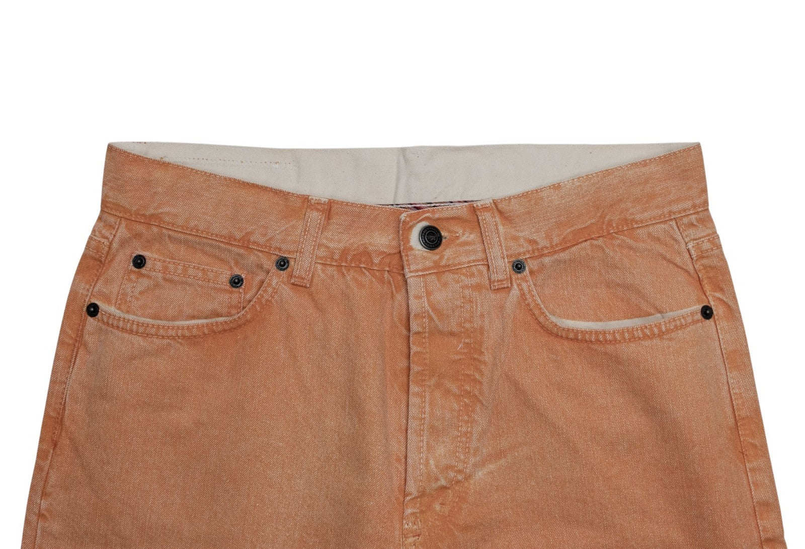850$ ETRO MILANO Washed Orange Denim Cotton Jeans Pant Bootcut 32 US / 48 EU