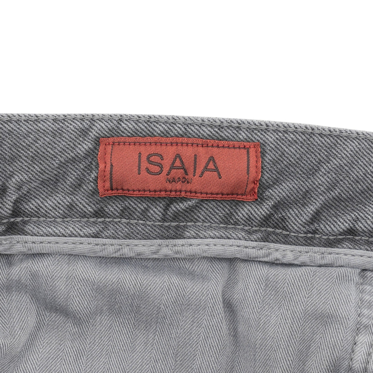 795$ ISAIA NAPOLI "Chiaia" Gray Denim Jeans 5 Pocket Pant Cotton 32 US / 48 EU