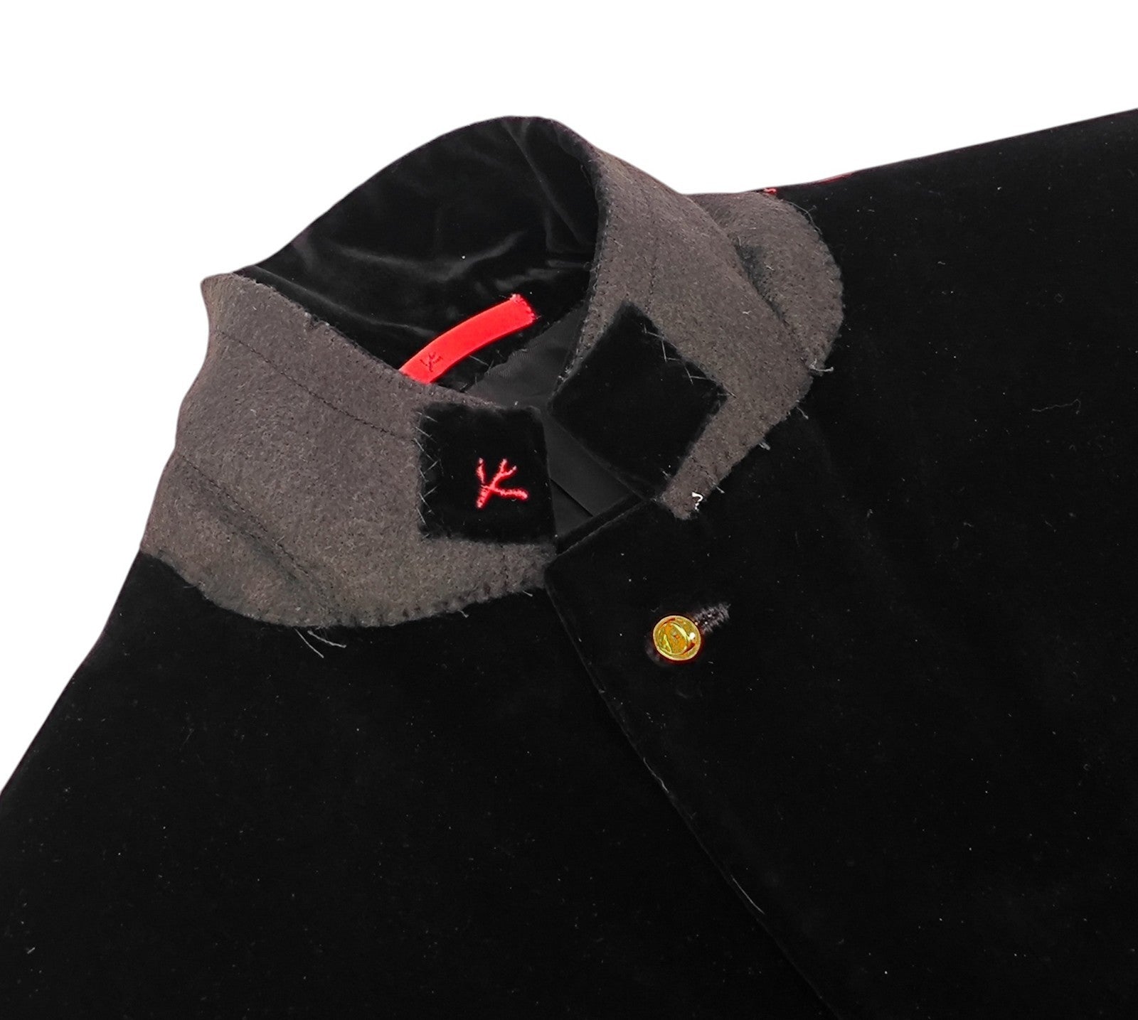 $4300 ISAIA NAPOLI Black Hand-Sewn Sport Coat Velvet Cotton 42 US / 52 EU