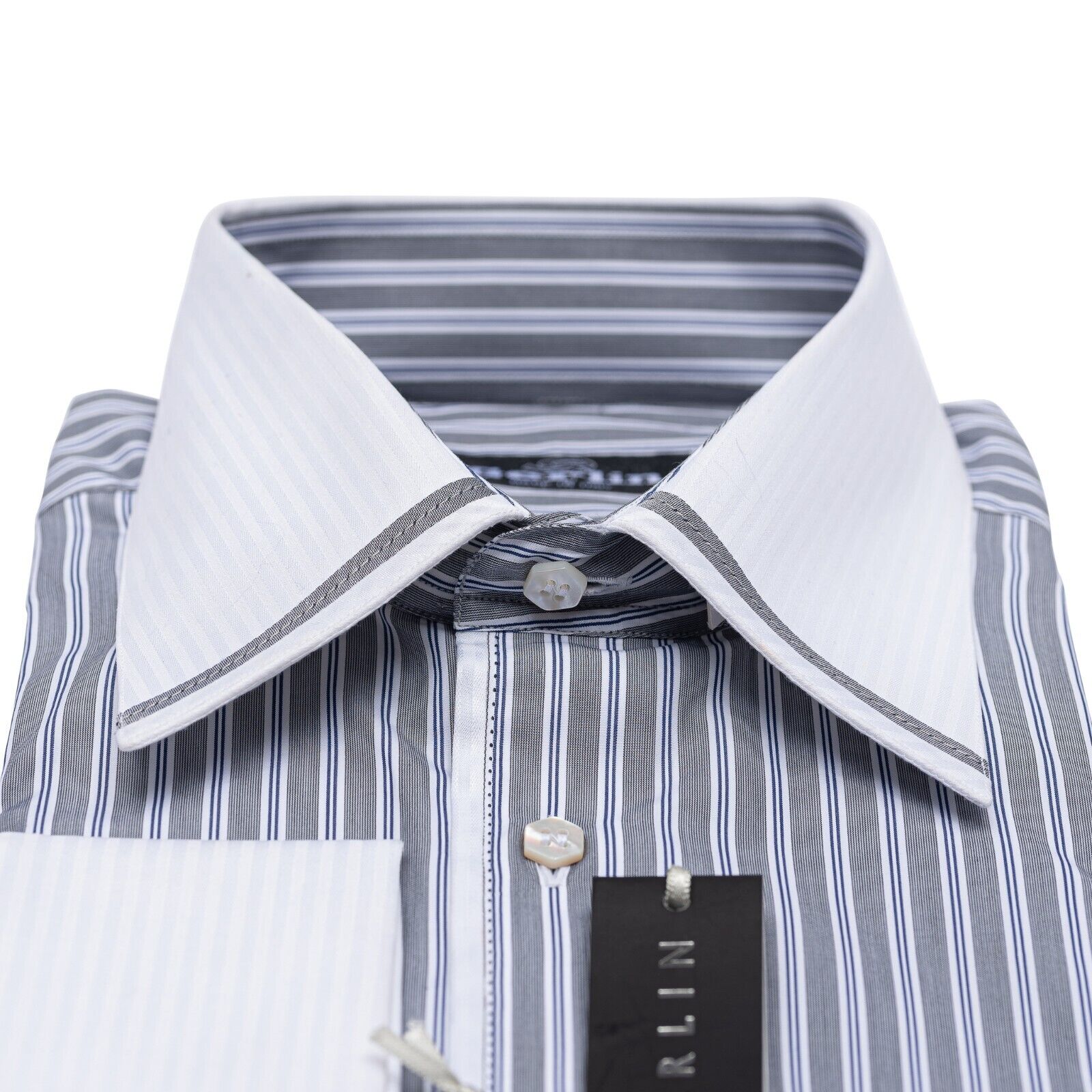 690$ ITALIAN LUXURY GERLIN Shirt Striped Cotton 16 - 41 9U BIJAN