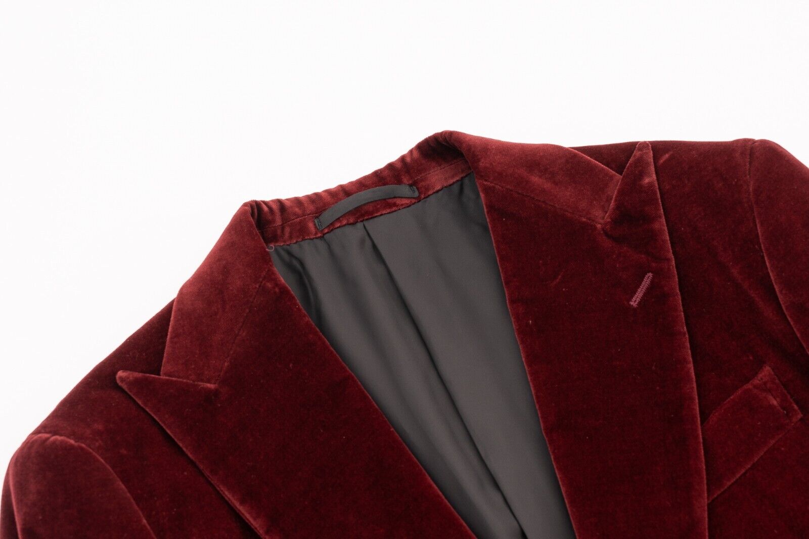 $1800 EIDOS by ISAIA NAPOLI Burgundy Sport Coat Smooth Velvet 38 US / 48 EU
