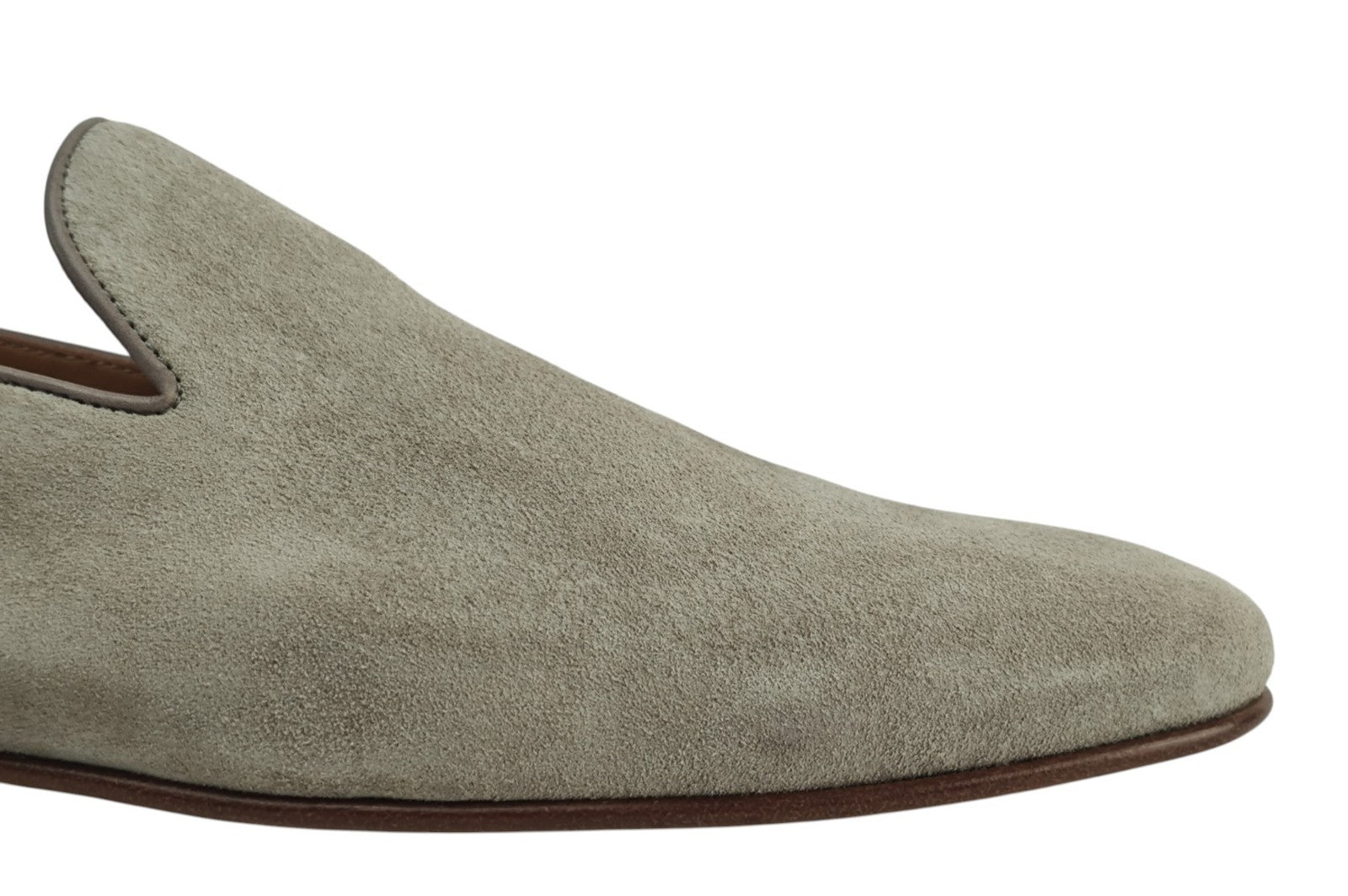 1200$ TESTONI "Carloforte" Unlined Loafer Shoes Suede Gray 8 UK / 9 US / 42 IT
