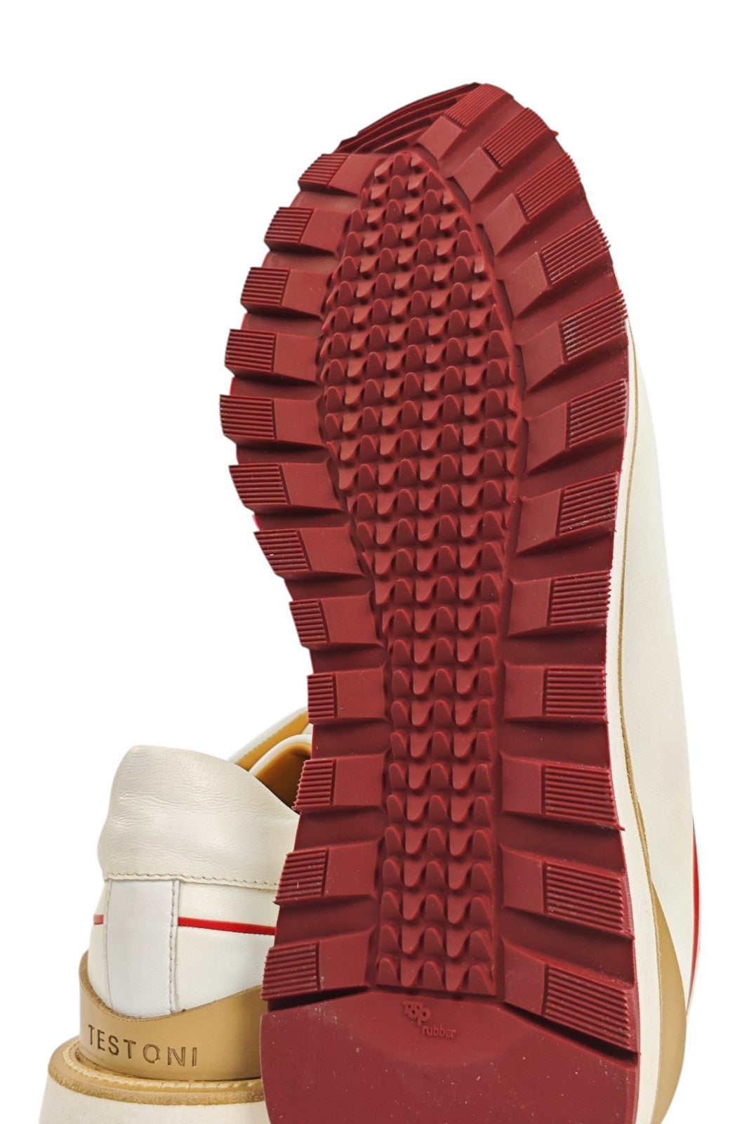 1100$ TESTONI "Moena" Piuma Sneaker Shoes White Calf 8 UK / 9 US / 42 IT