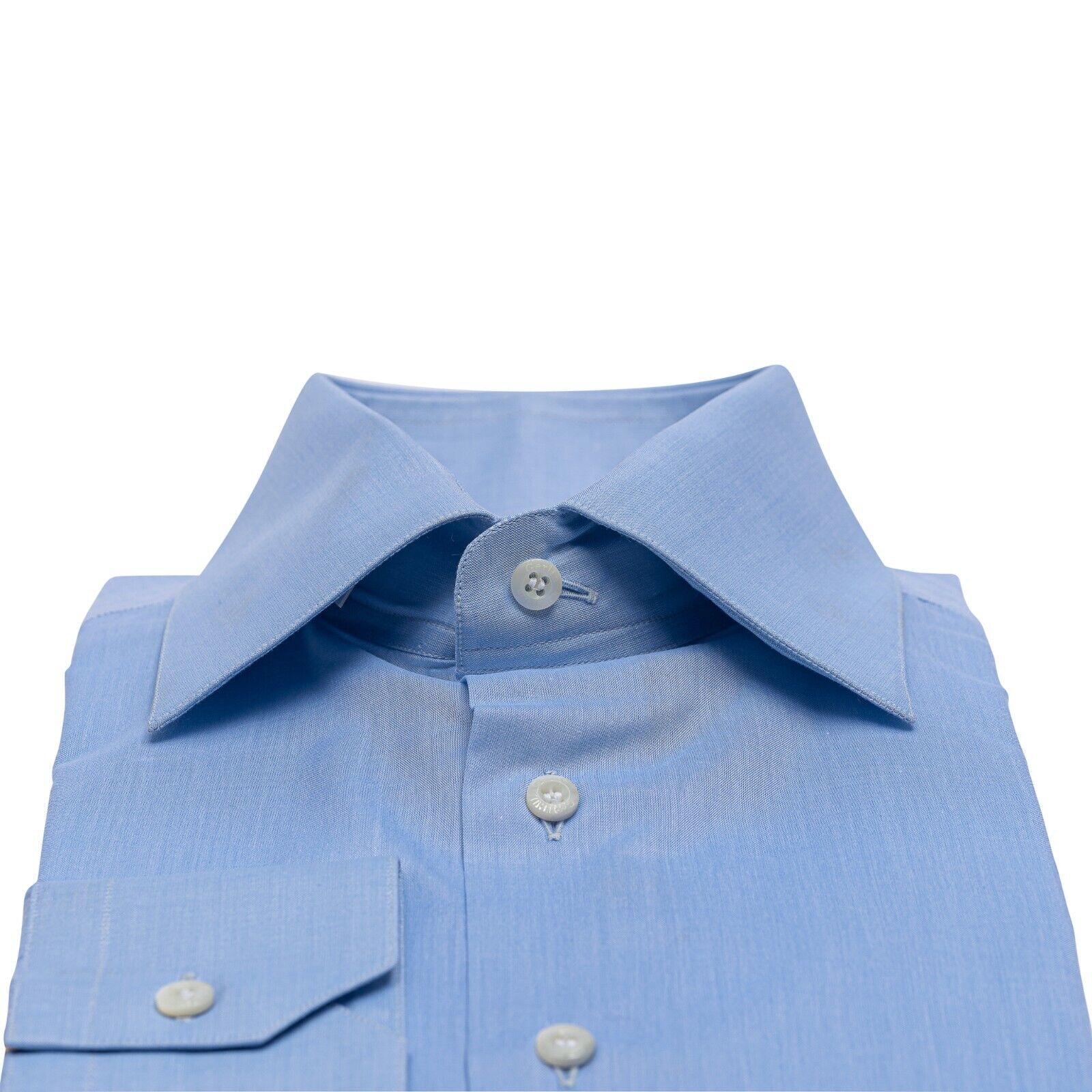 690$ LUXURY GERLIN Shirt Light Blue Fine Cotton 1AN ZILLI