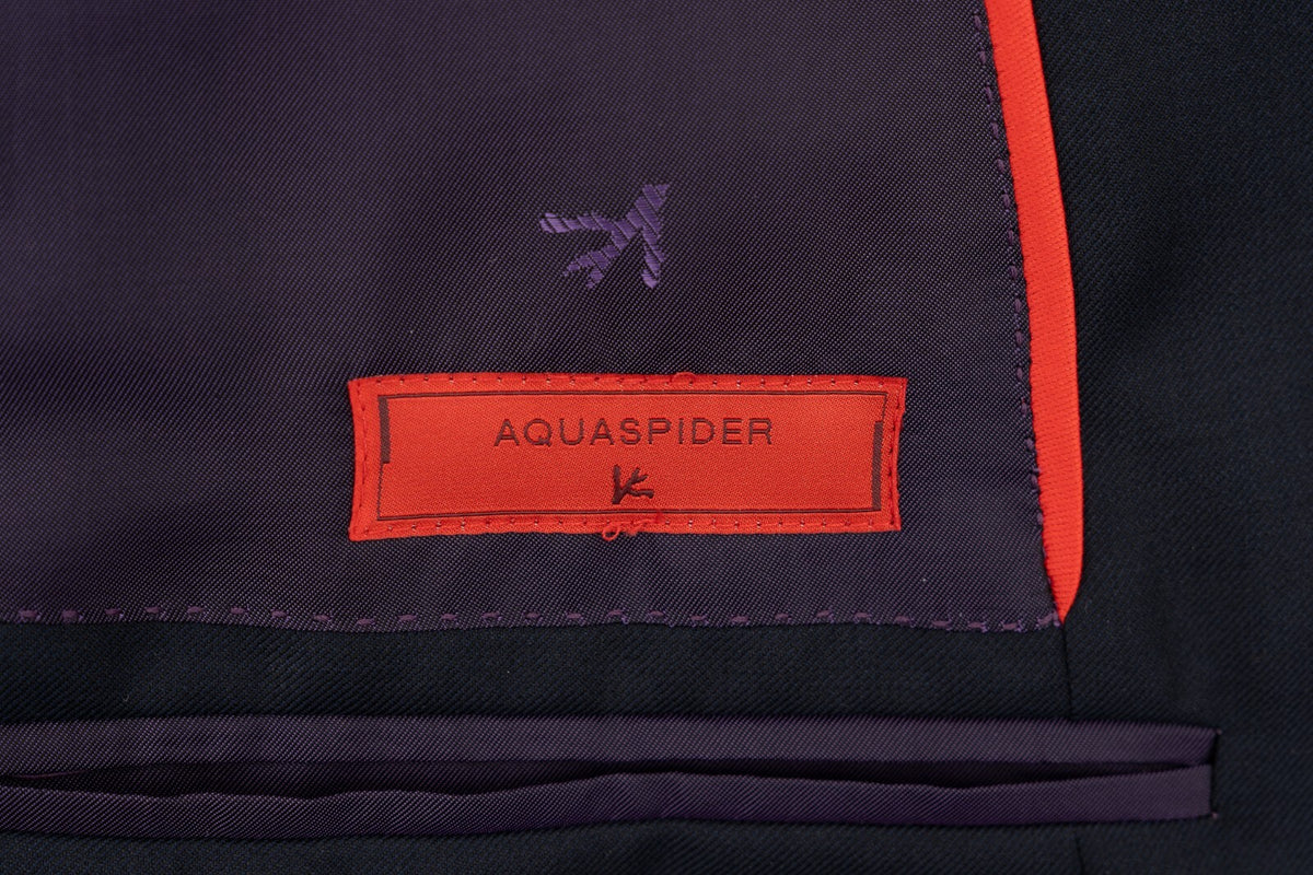$5200 ISAIA NAPOLI "Aquaspider" Blue Nav Jacket Sport Coat Wool 52 US 62 EU 6R