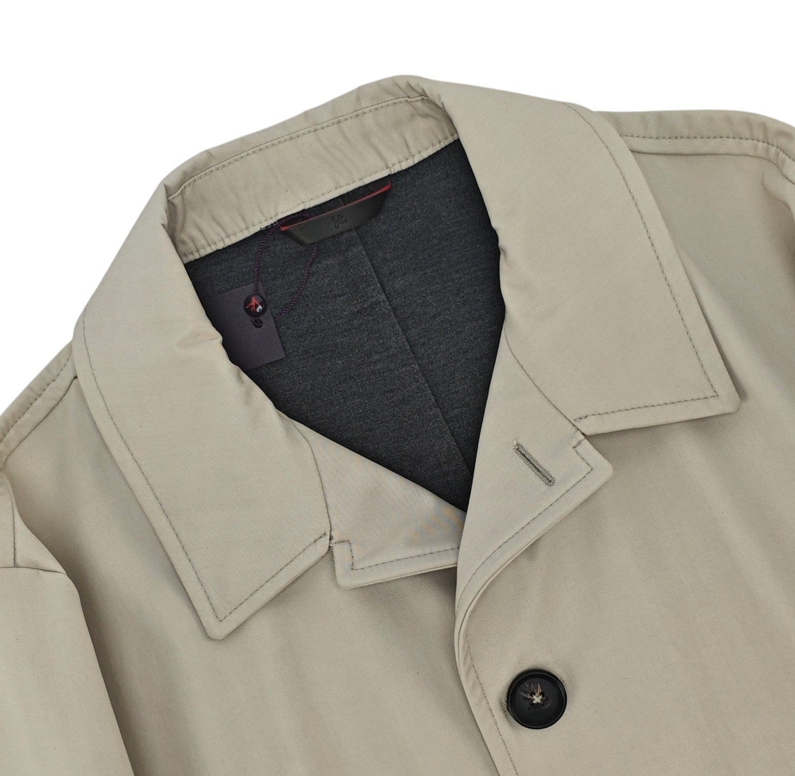 4250$ ISAIA "San Gennaro" Ivory Car Coat Jacket Cotton - Silk 38 US / 48 EU R