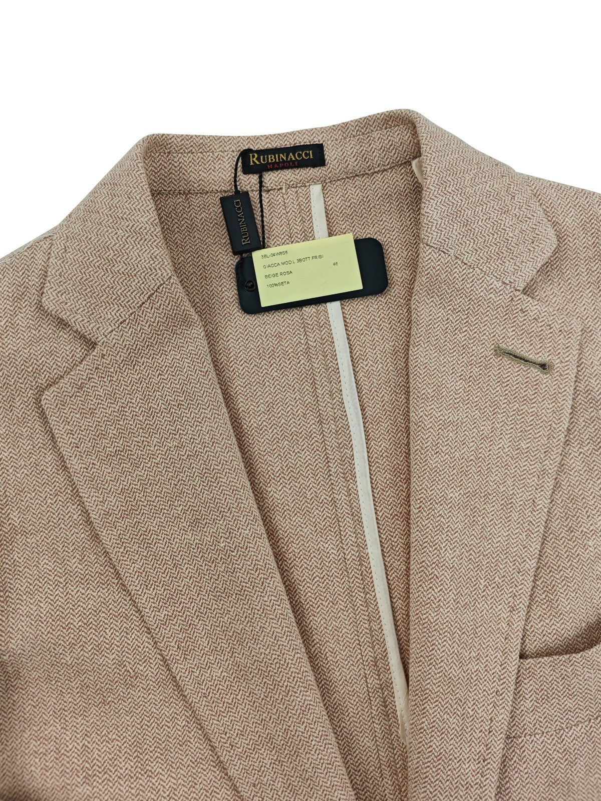 $1490 RUBINACCI NAPOLI Beige Pink Unlined Jacket Sport Coat 100% Raw Silk
