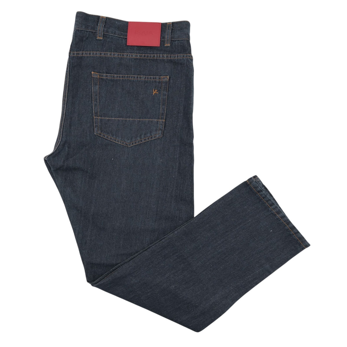 795$ ISAIA NAPOLI Blue Denim Jeans Pant Cotton Linen Regular Fit 44 US / 60 EU