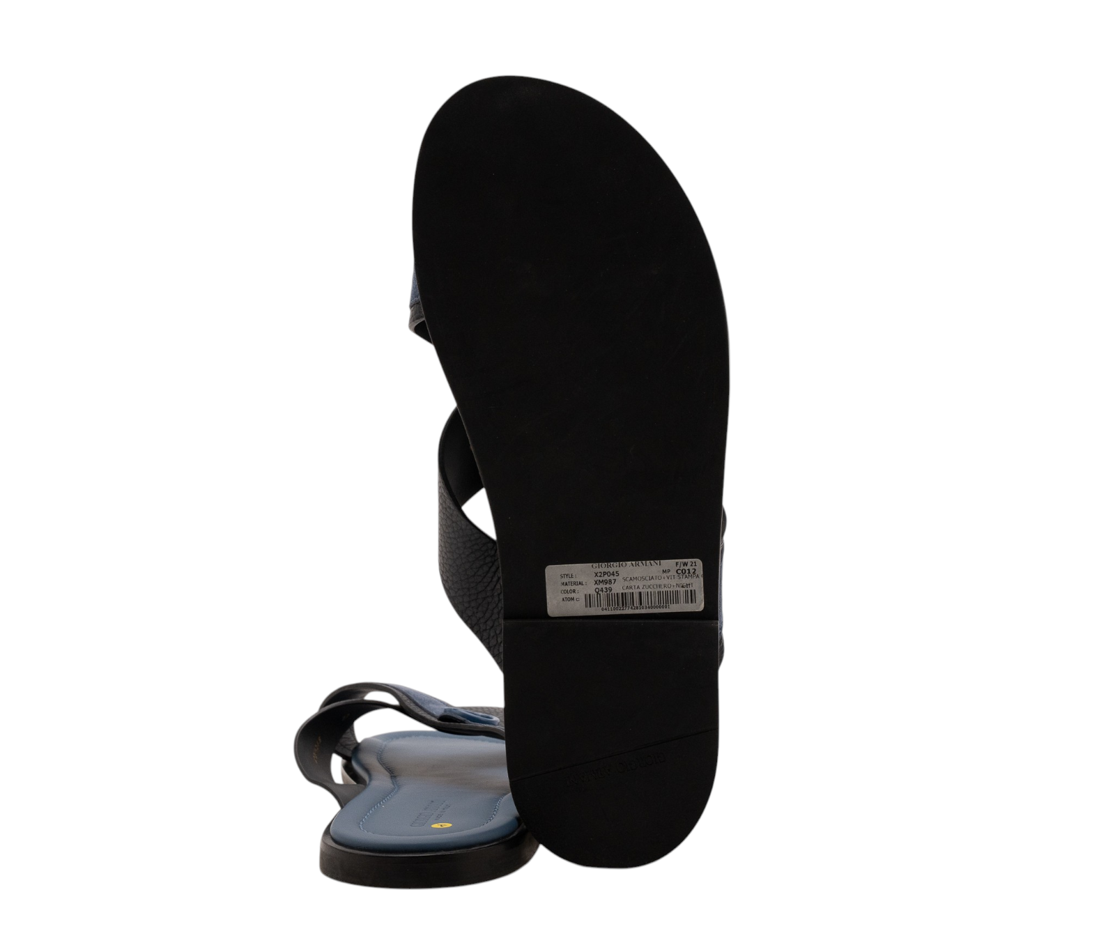 970$ GIORGIO ARMANI Sandals Shoes Ocean Blue Suede Leather 9 UK / 10 US / 43 IT