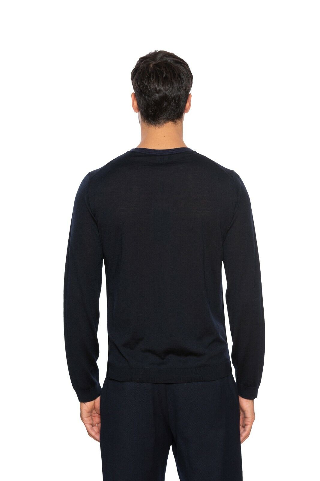 750$ GIORGIO ARMANI Sweater Virgin Wool Blue Midnight 38 US / 48 EU Regular Fit