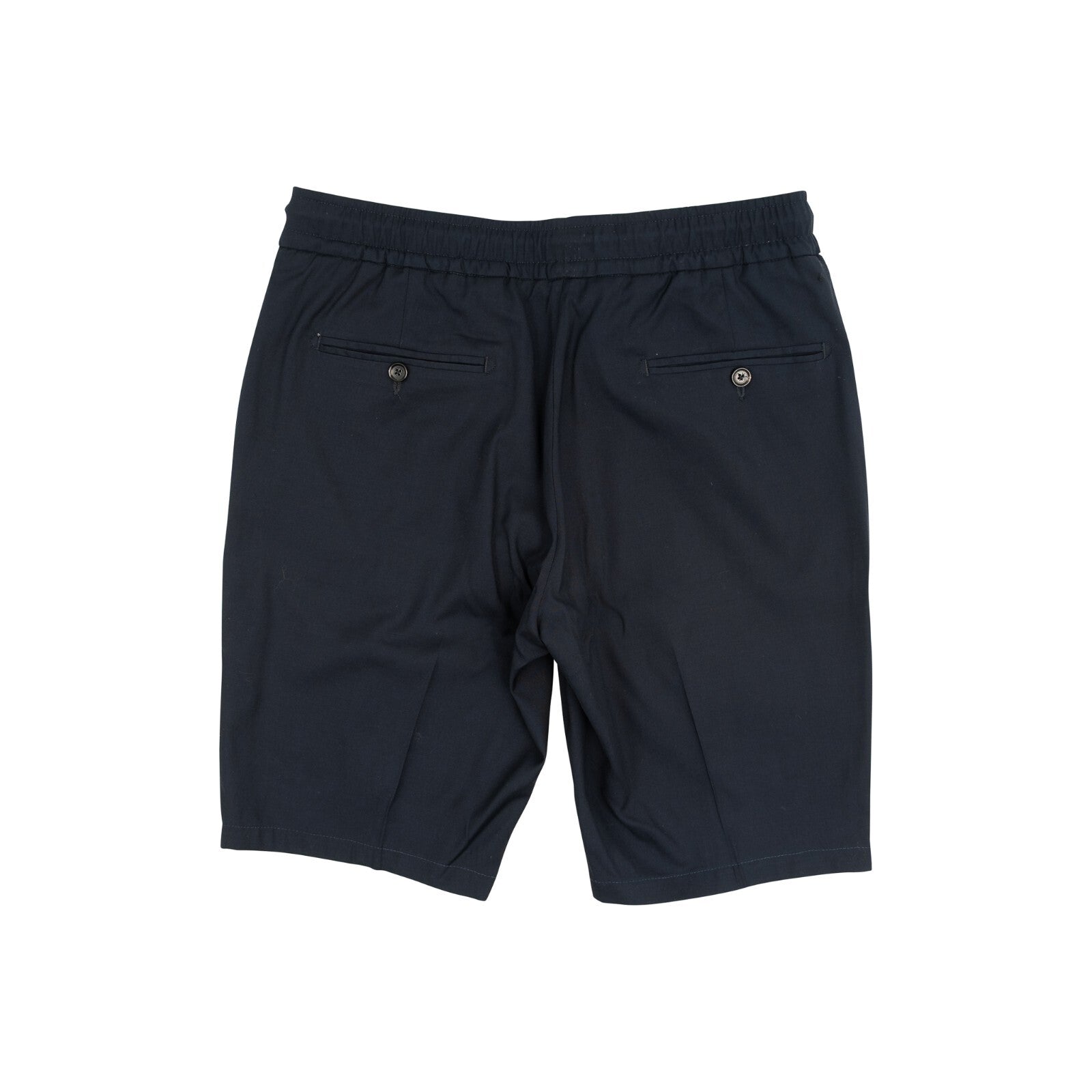 750$ ISAIA NAPOLI Blue Navy Drawstring Short Pant Wool / Cotton 34 US / 50 EU