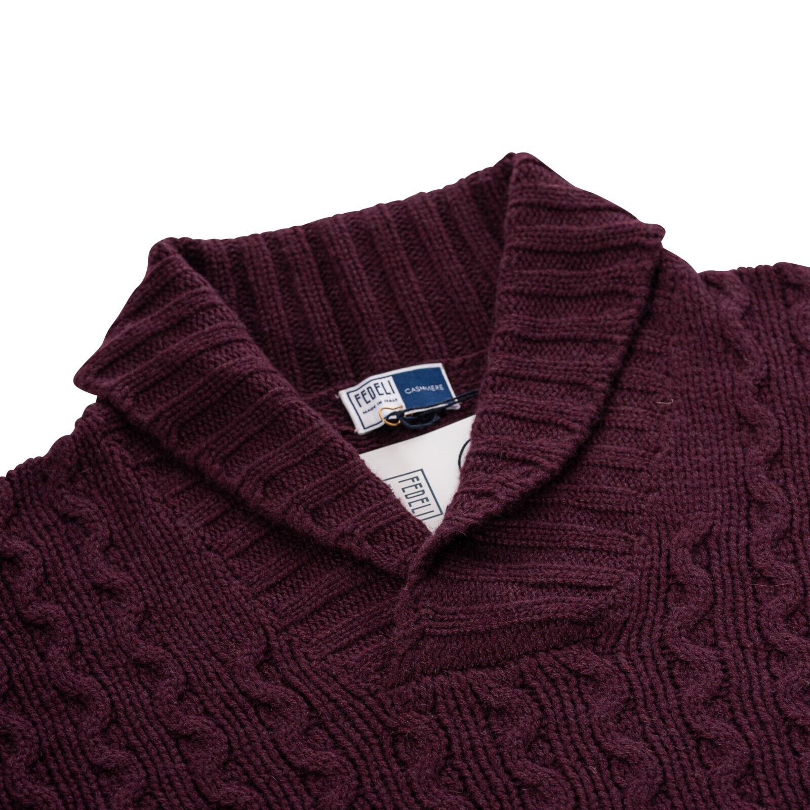 $1400 FEDELI CASHMERE Burgundy Cable-Knit Sweater 100% Cashmere 40 US / 50 EU