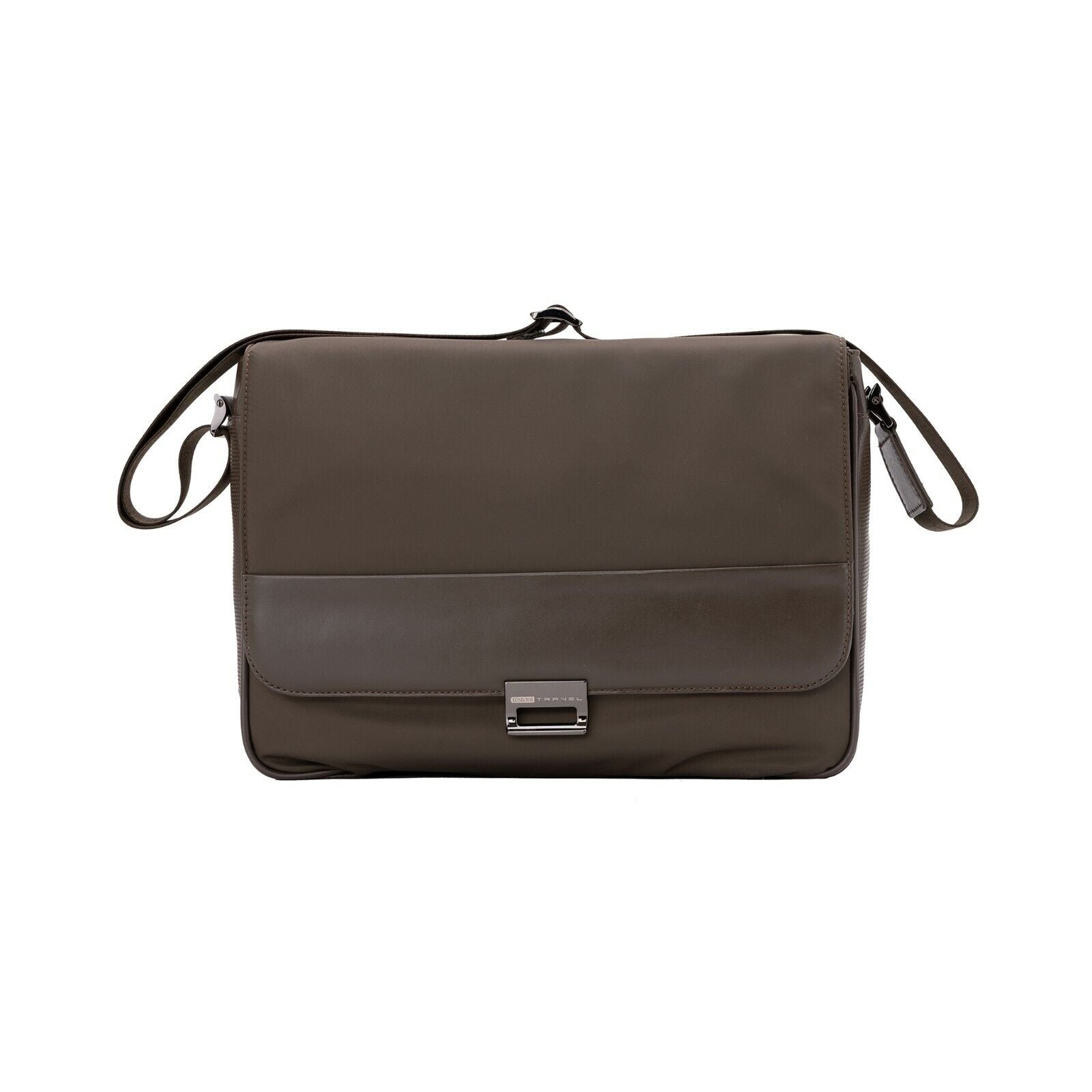 $860 Testoni TRAVEL Mud Hand Luggage Briefcase Calf + Fabric + Pc Case