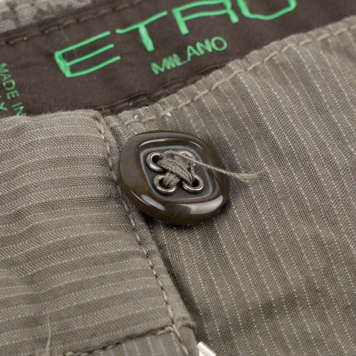 780$ ETRO MILANO Taupe Gray Fine Cotton Pant Straight Leg Made in Italy