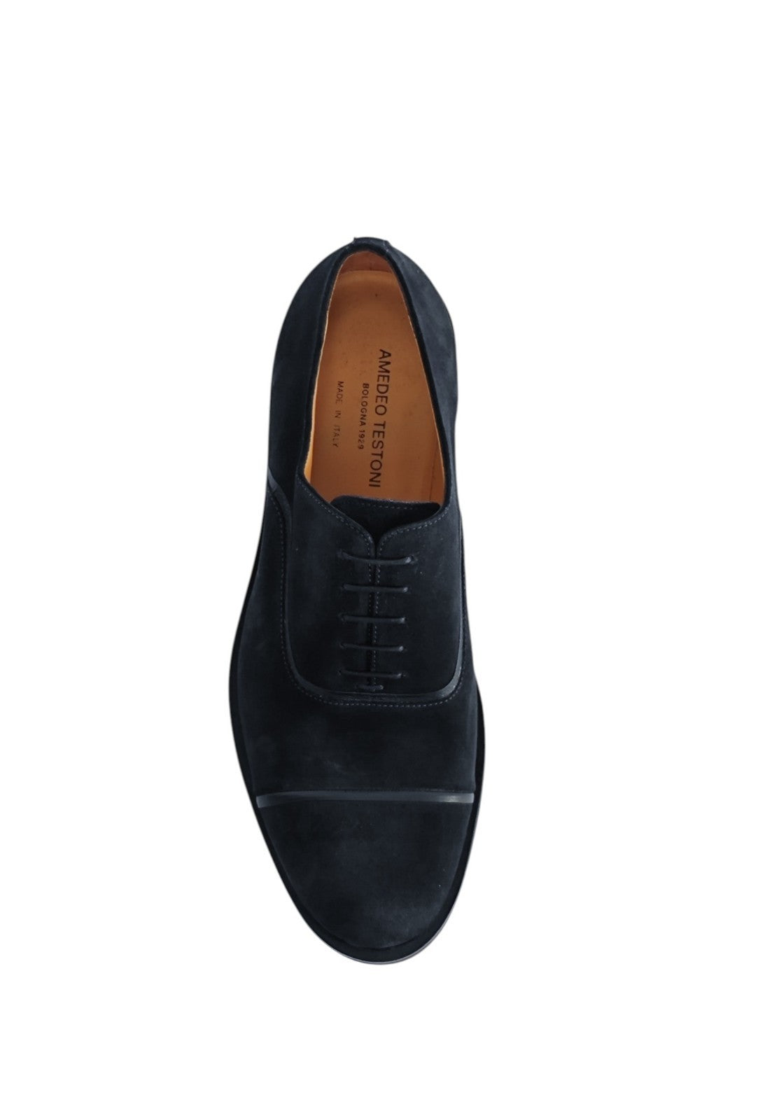 850$ TESTONI Bologna 1929 Gressoney Oxford Shoes Navy Eco Suede 8 UK 9 US 42 IT