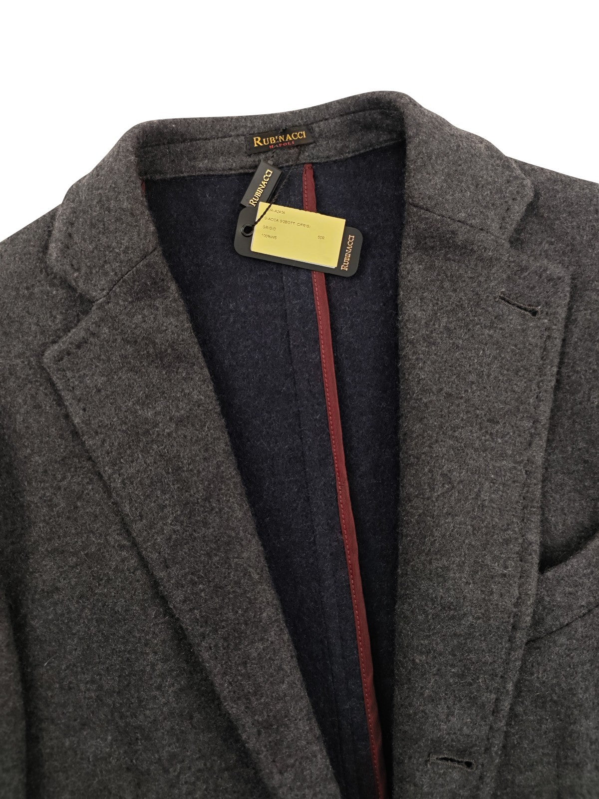 $2600 RUBINACCI NAPOLI Gray Unlined Jacket Blazer 100% Cashmere Made in Napoli