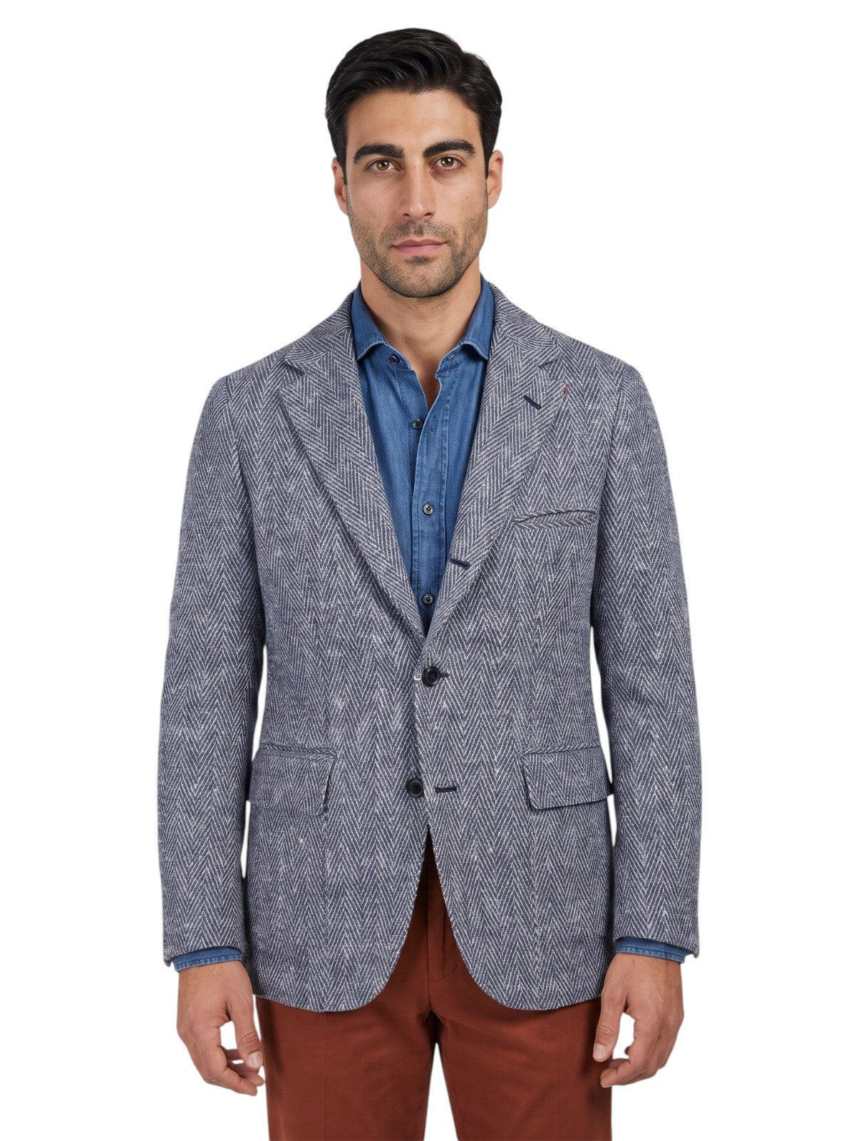 Sartoria DALCUORE NAPOLI Hand-Sewn Jacket Sport Coat Linen Silk Cotton Blue