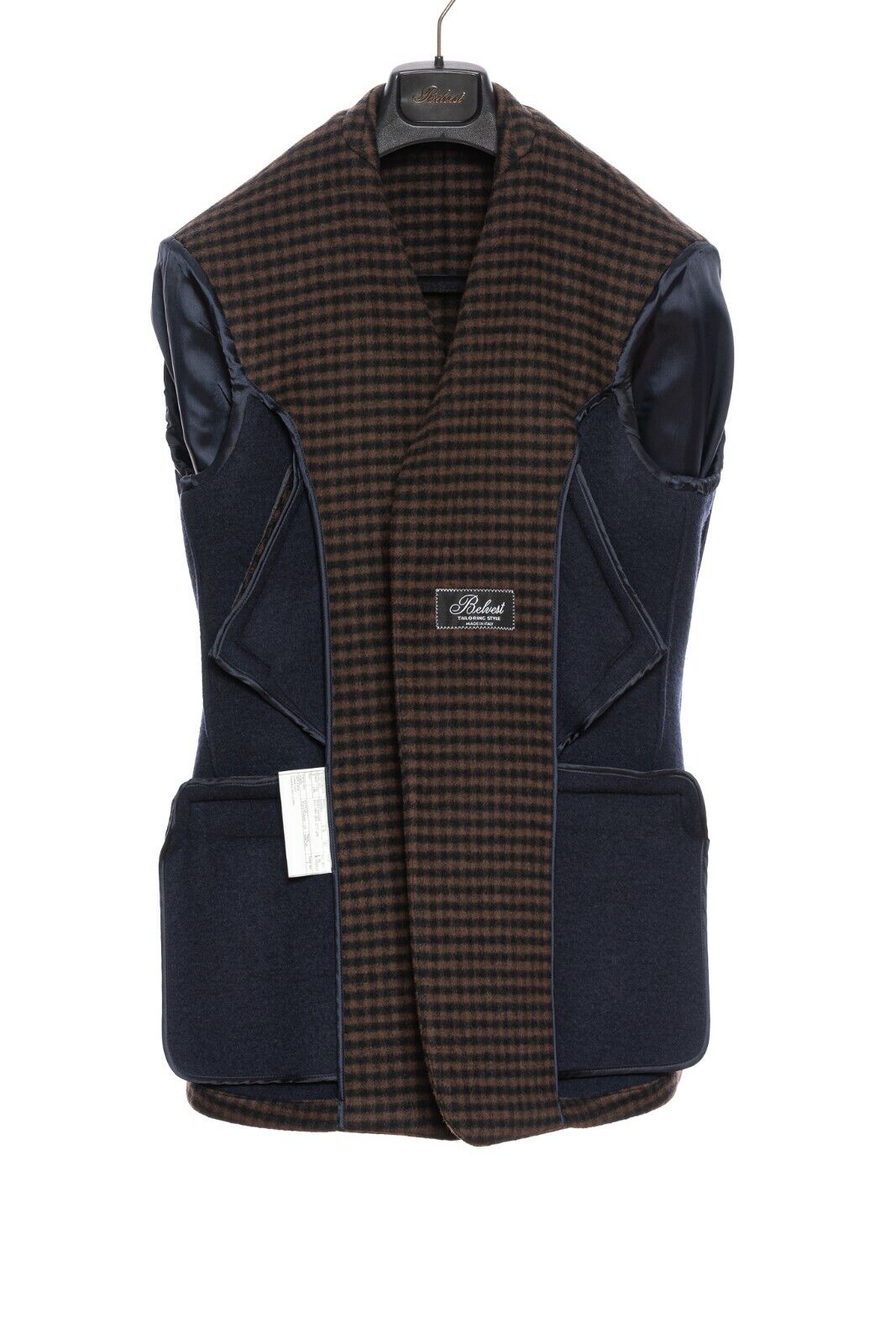 $2790 BELVEST Brown Flannel Wool 140's Coat Jacket 38 US / 48 EU Drop 8R