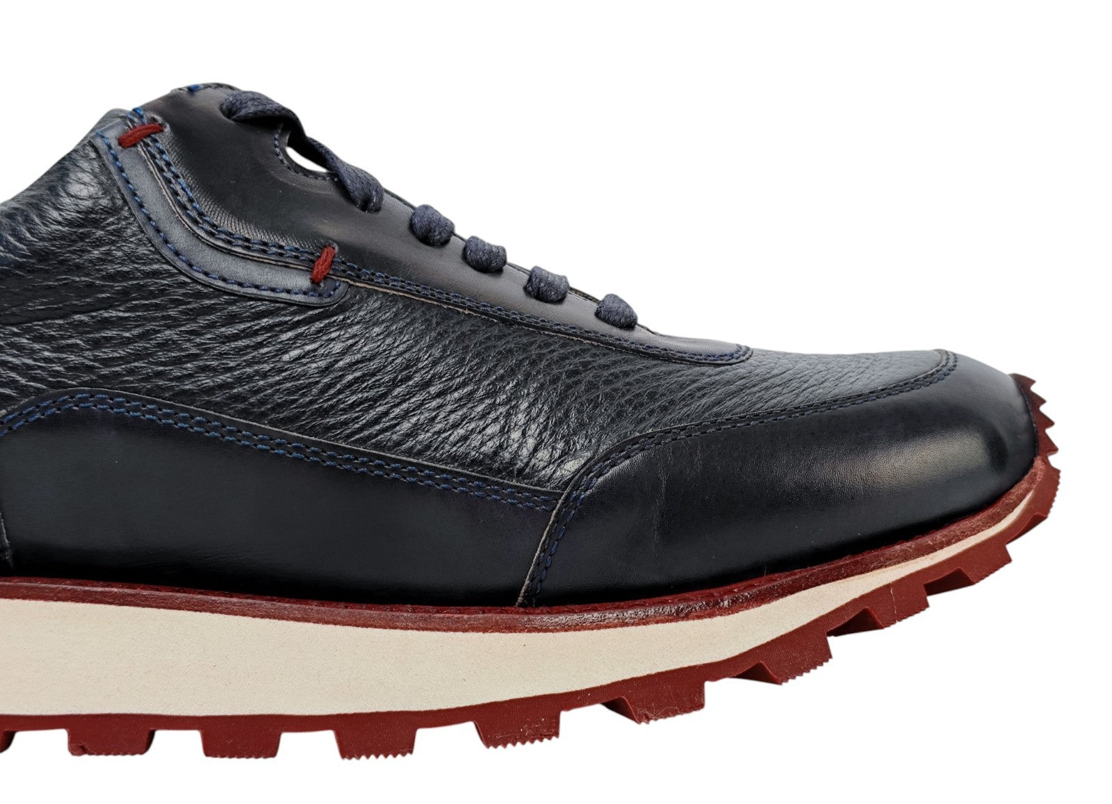 1100$ TESTONI "Moena" Blue Sneaker Nabuk Calf + Deerskin 8 UK / 9 US / 42 IT