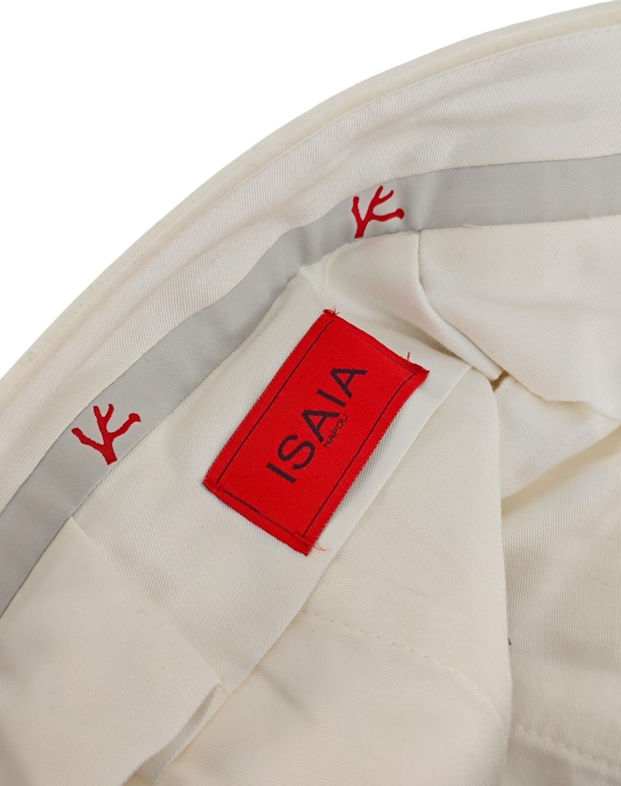 1350$ ISAIA "Casalnuovo" Ivory Dress Pant Corduroy Cotton Wool 34 US / 50 EU