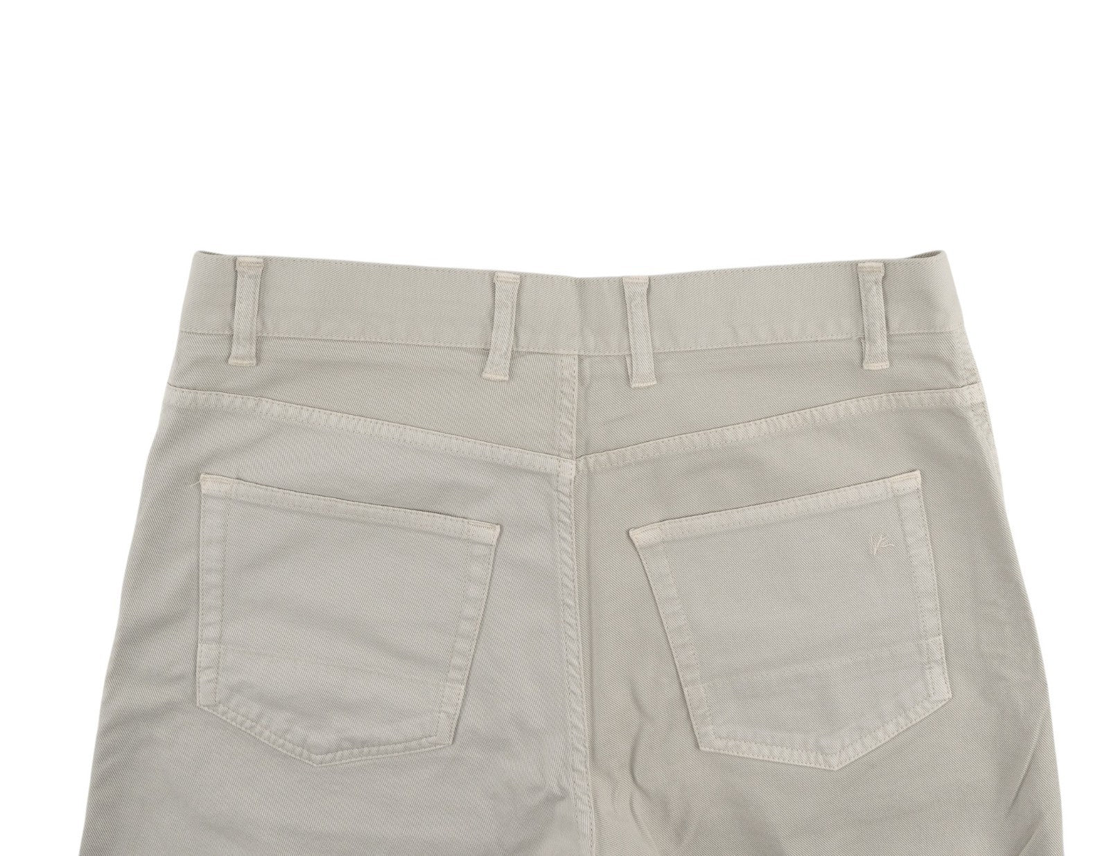 720$ ISAIA NAPOLI Ivory 5 Pockets Pant Twill Denim Cotton Slim-Straight Fit
