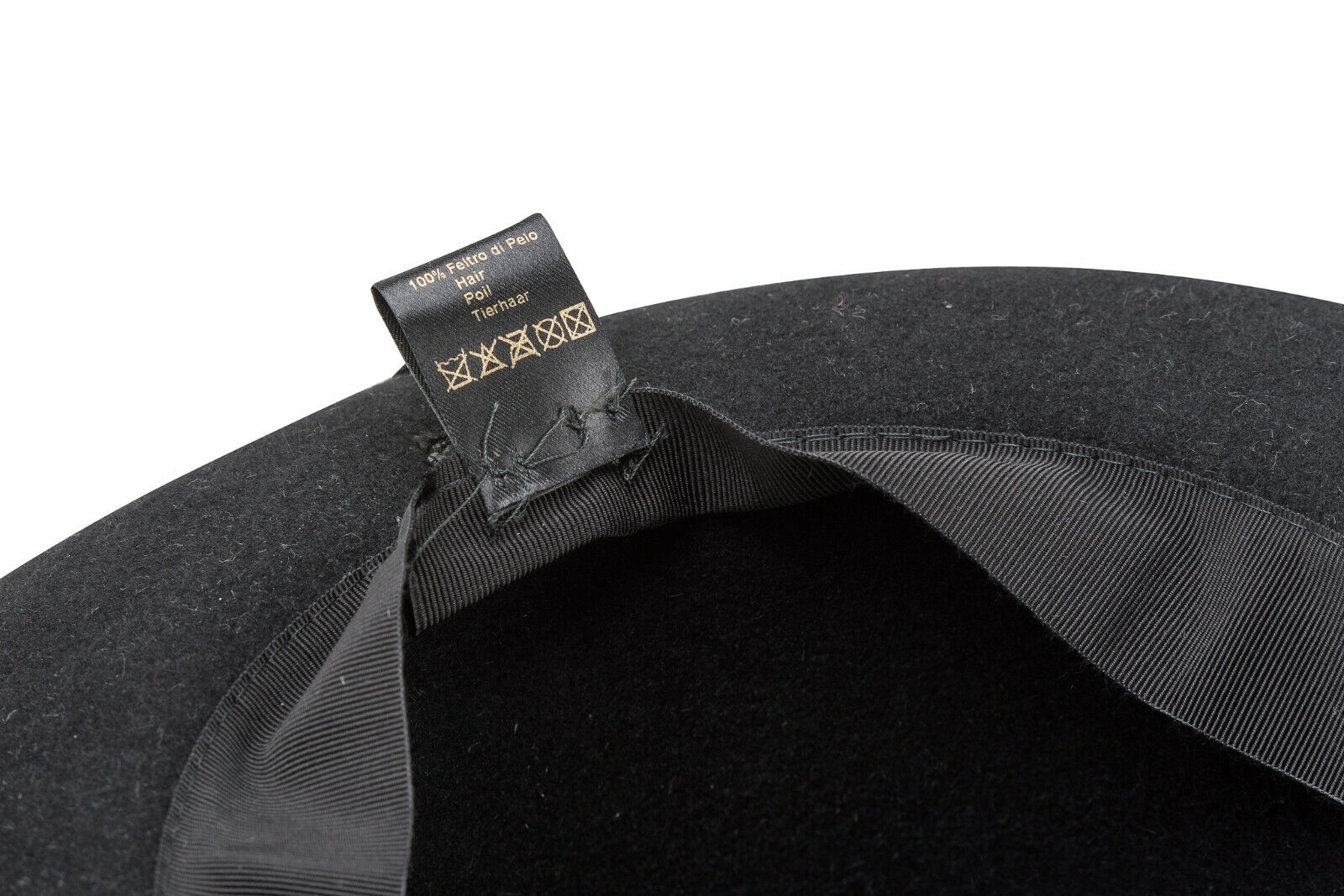 360$ BORSALINO 1857 Brushed Women's Hat Felt Fur Black Handmade in Italy