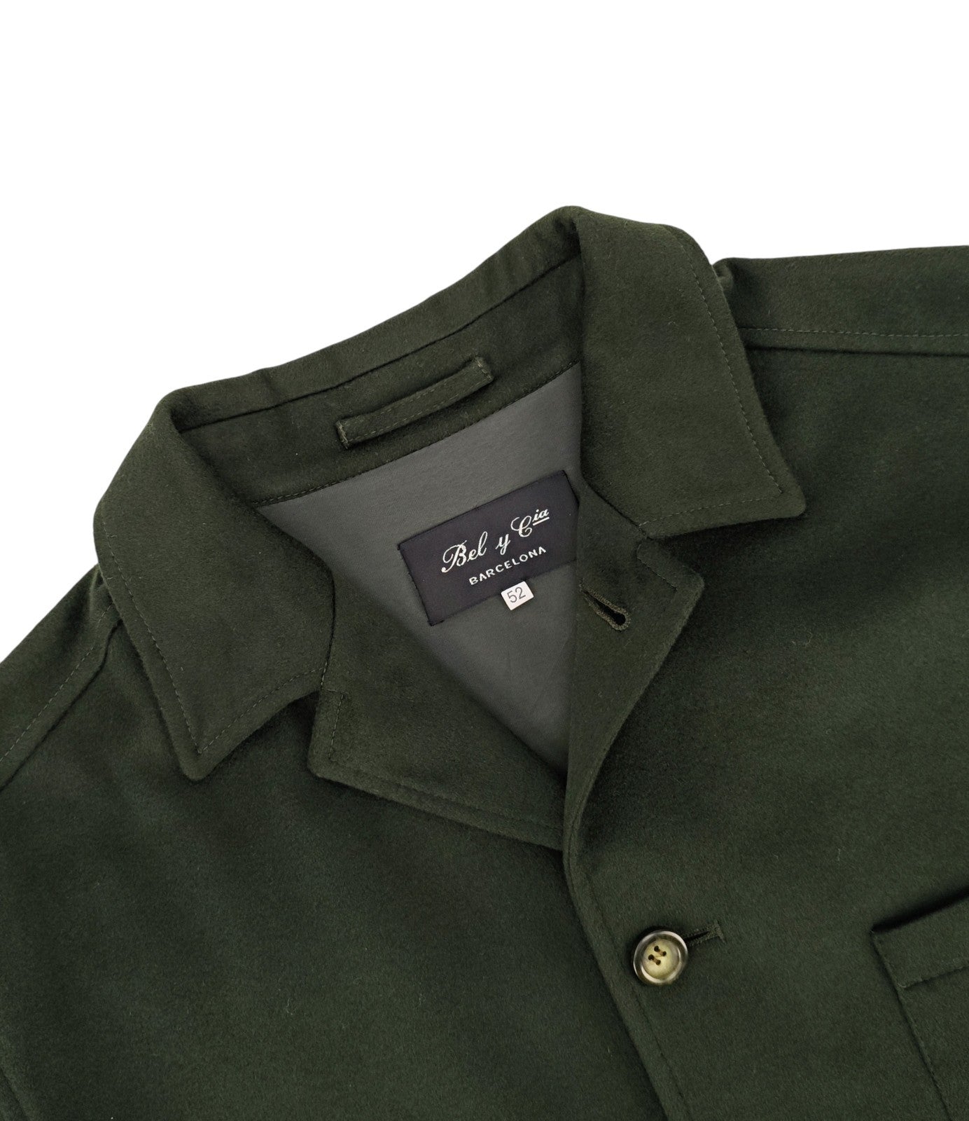 BEL Y CIA Barcelona 100% Cashmere Overshirt Jacket Dark Green 42 US / 52 IT