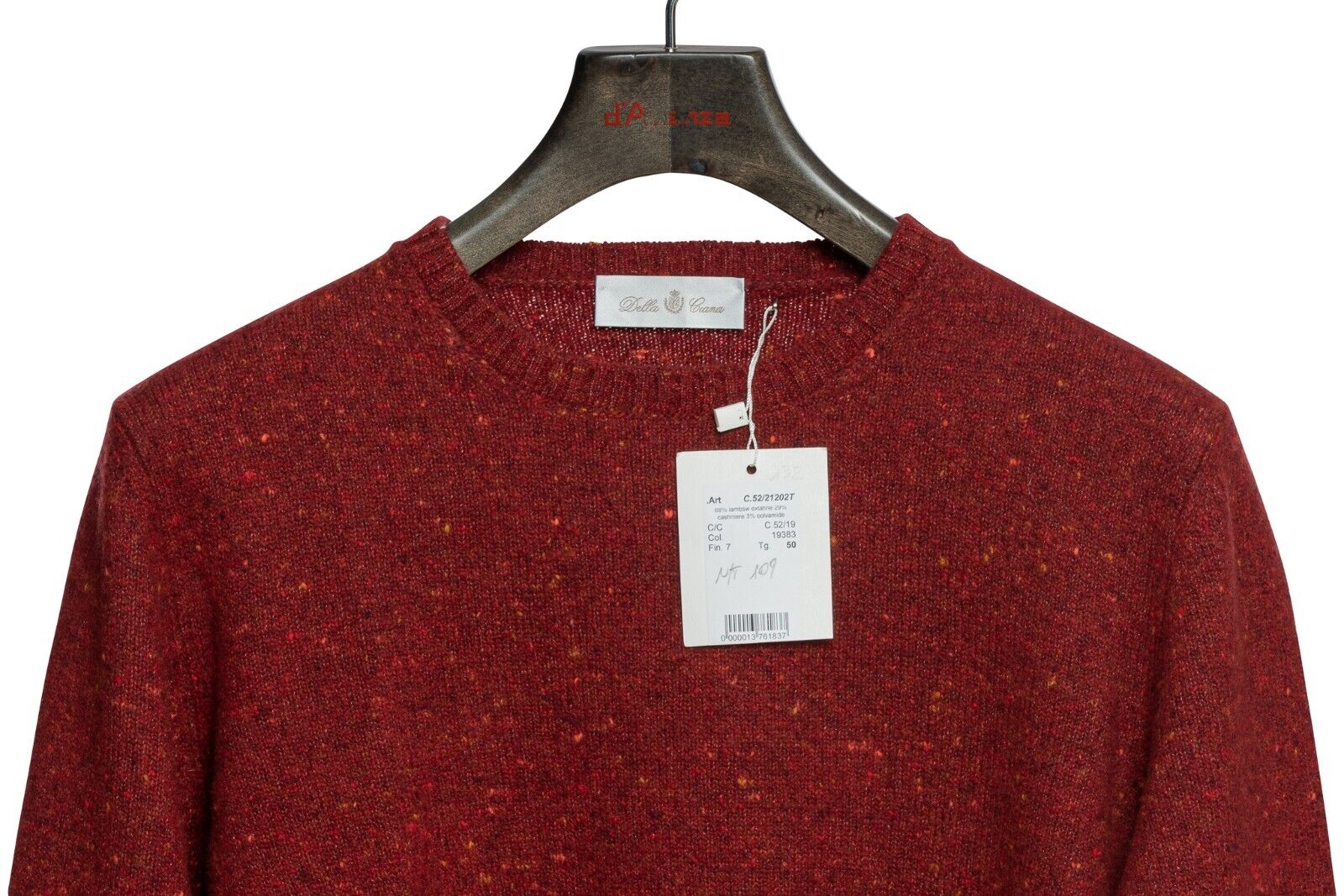 380$ DELLA CIANA CASHMERE Sweater  Lambswool / Cashmere / Leather  40 US / 50 EU